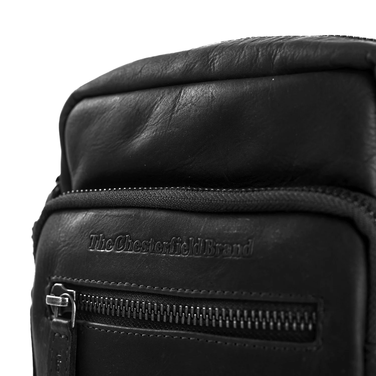 Leather Crossbody Bag Black Bremen - Image 4