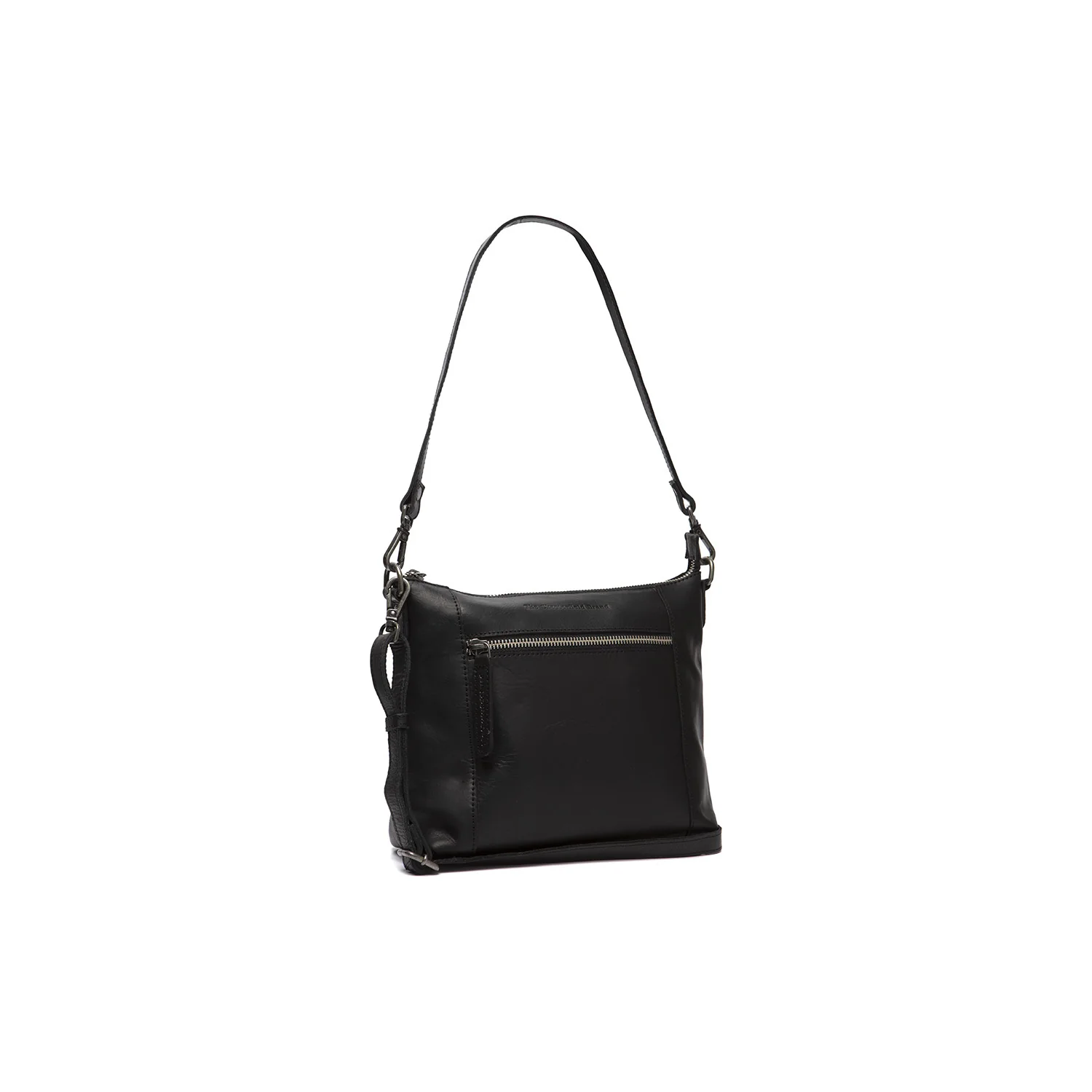Leather Crossbody Bag Black Faro