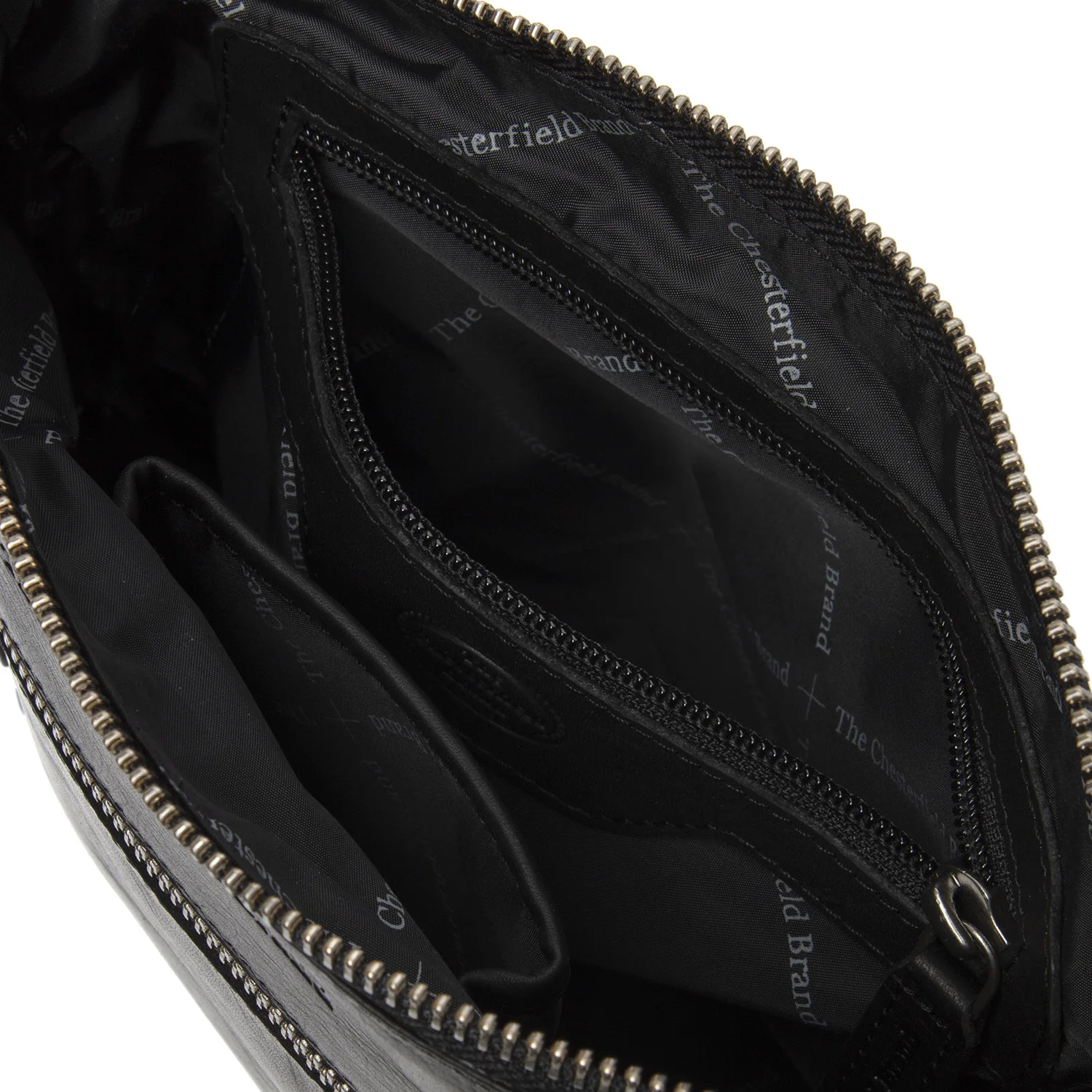 Leather Crossbody Bag Black Faro - Image 2