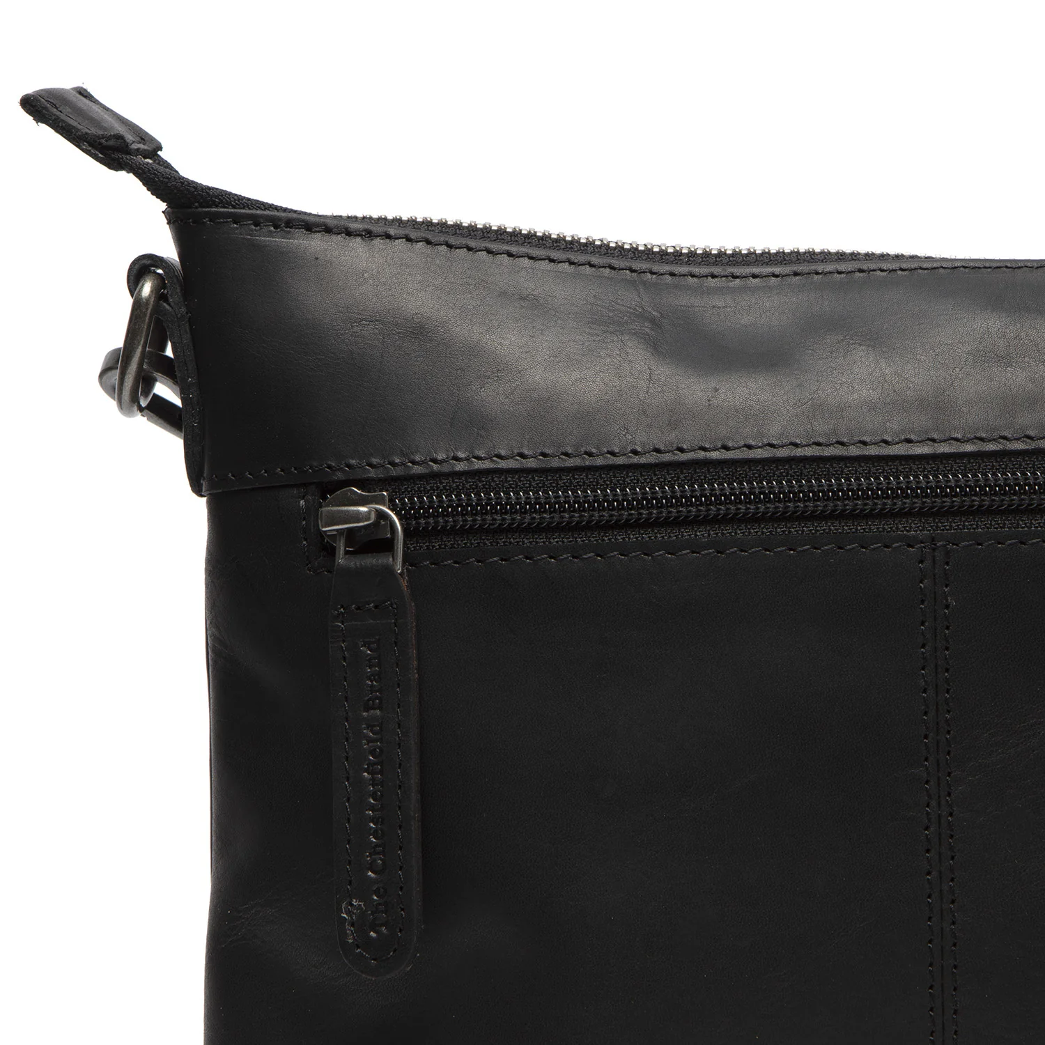 Leather Crossbody Bag Black Faro - Image 4