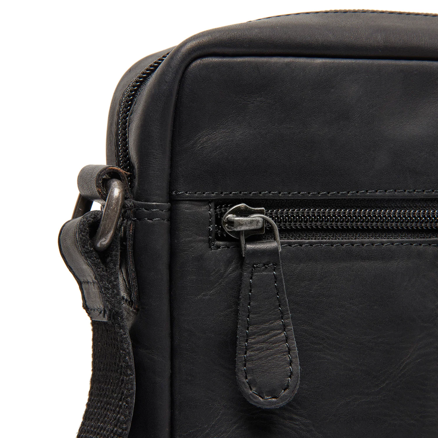 Leather Crossbody Bag Black Laveno - Image 6