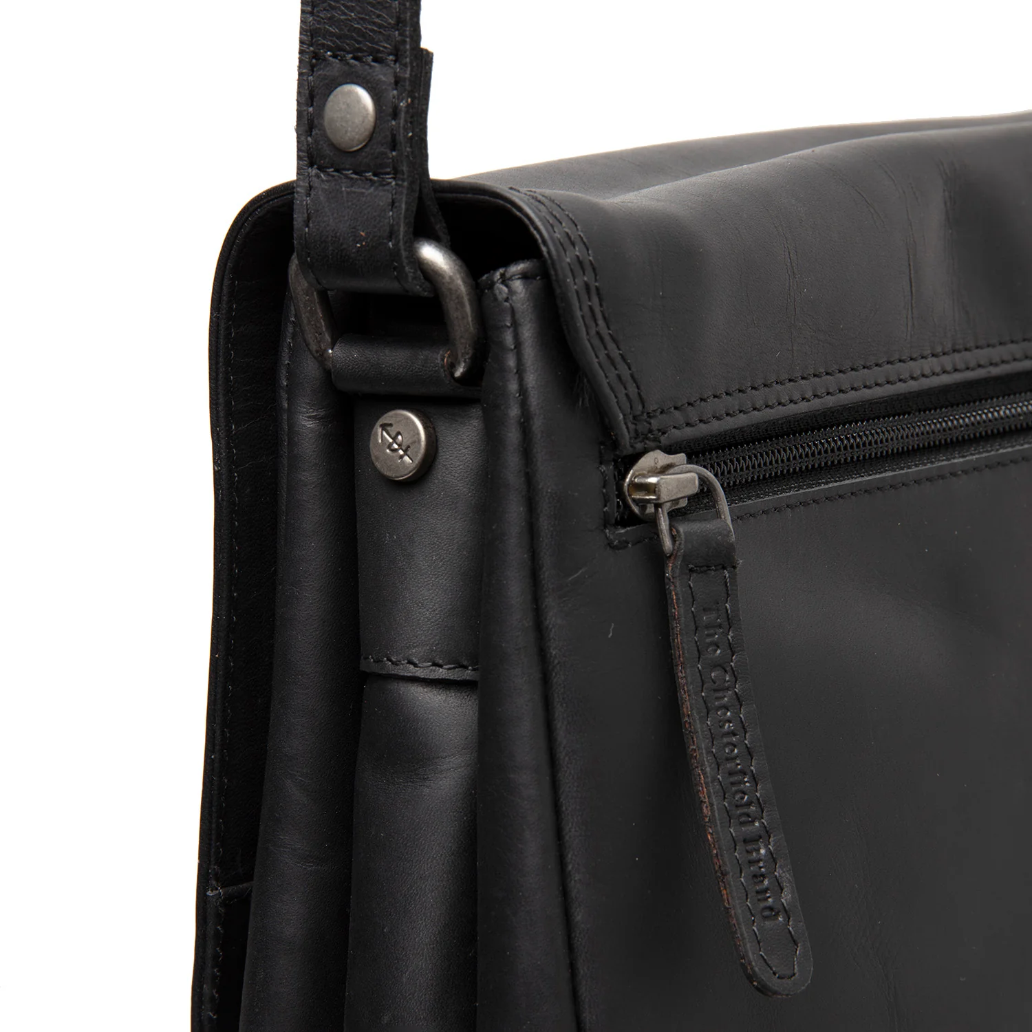 Leather Crossbody Bag Black Laverton - Image 5