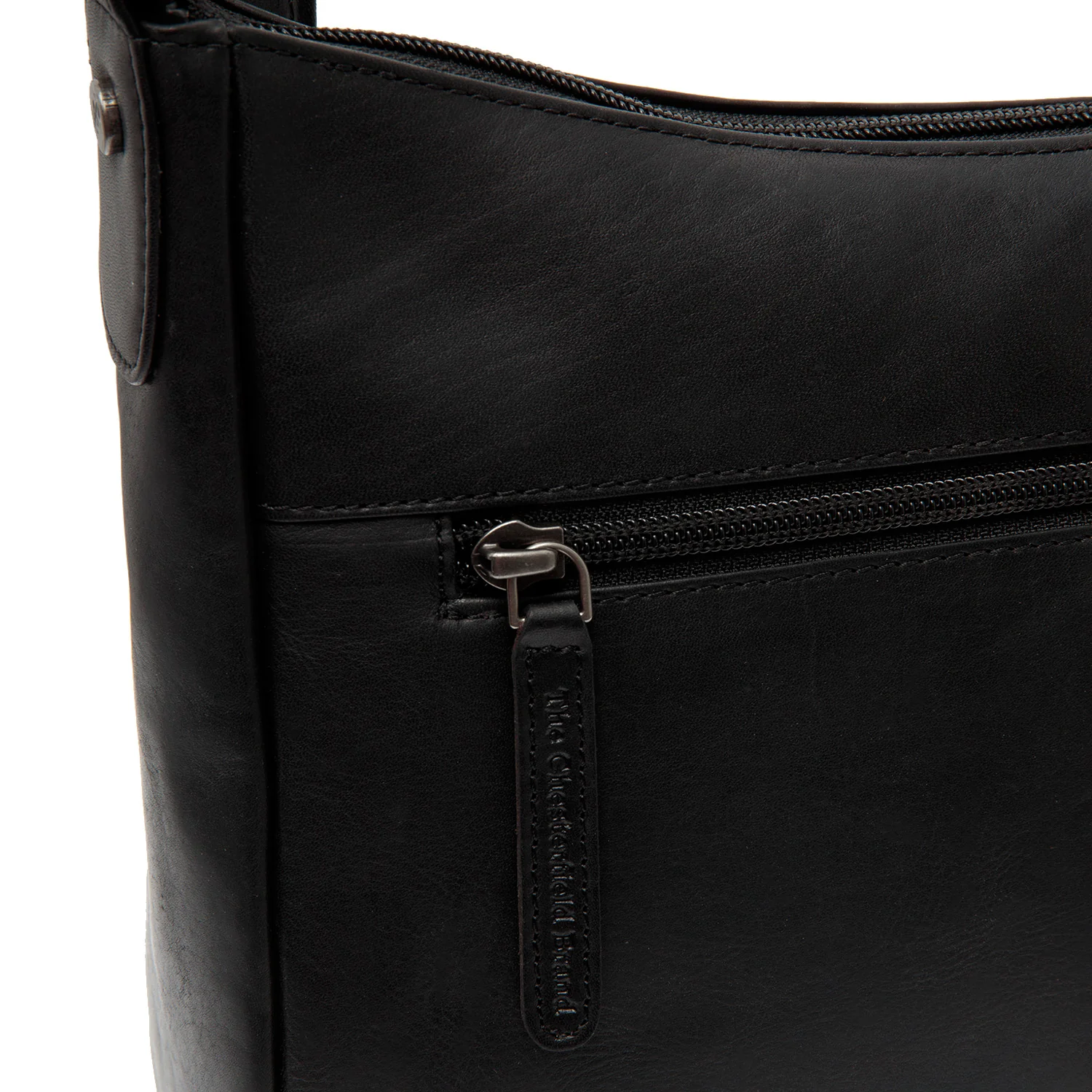 Leather Crossbody Bag Black Loraine - Image 5