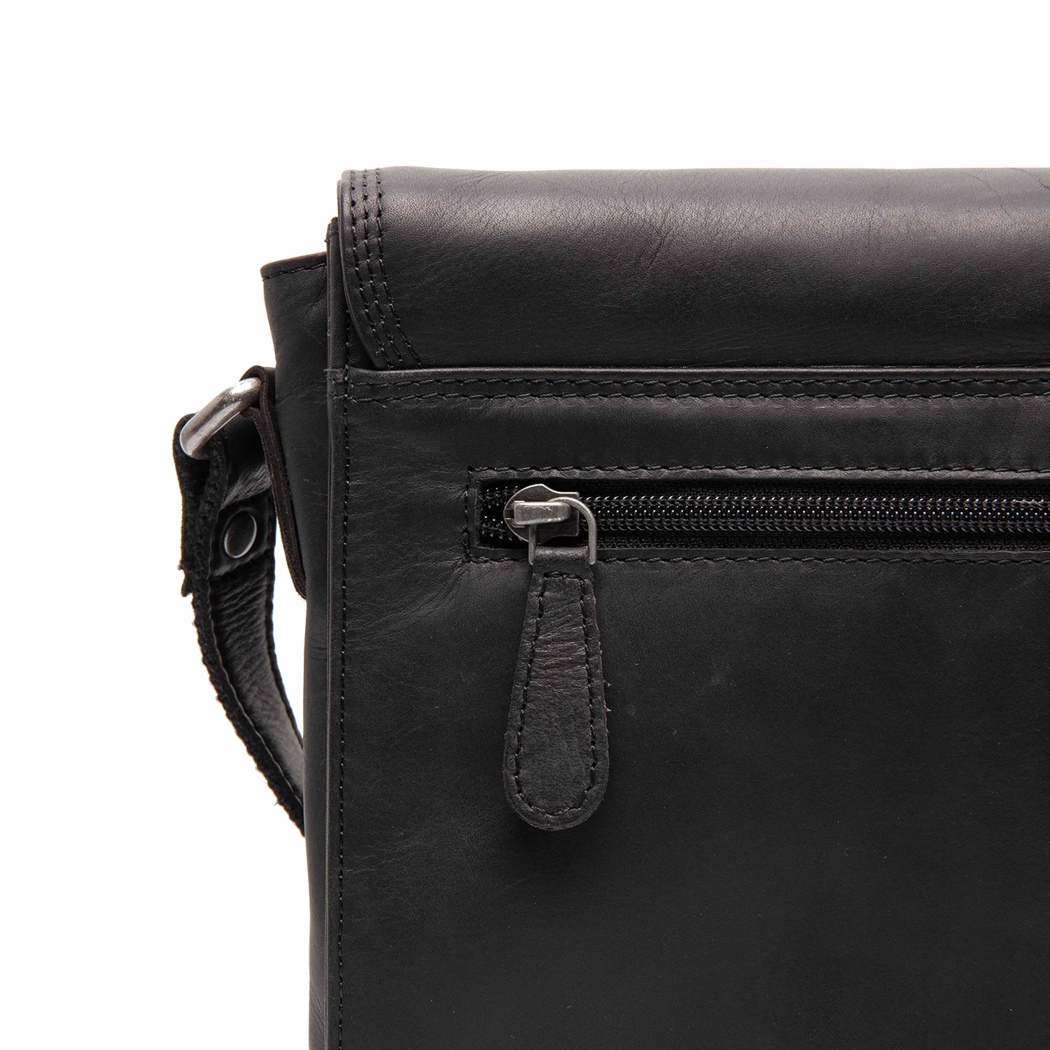 Leather Crossbody Bag Black Lunor - Image 3