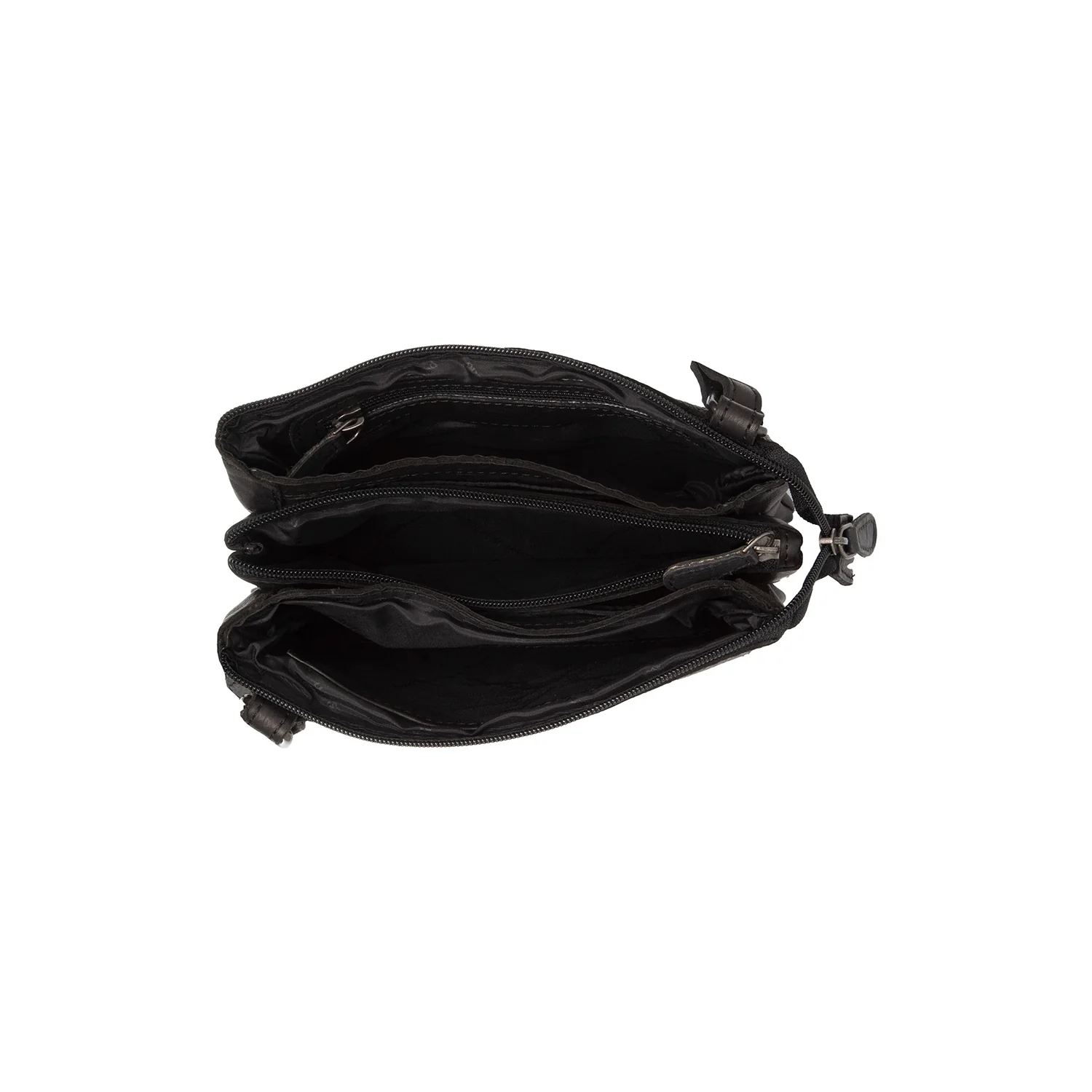 Leather Crossbody Bag Black Osaka - Image 4