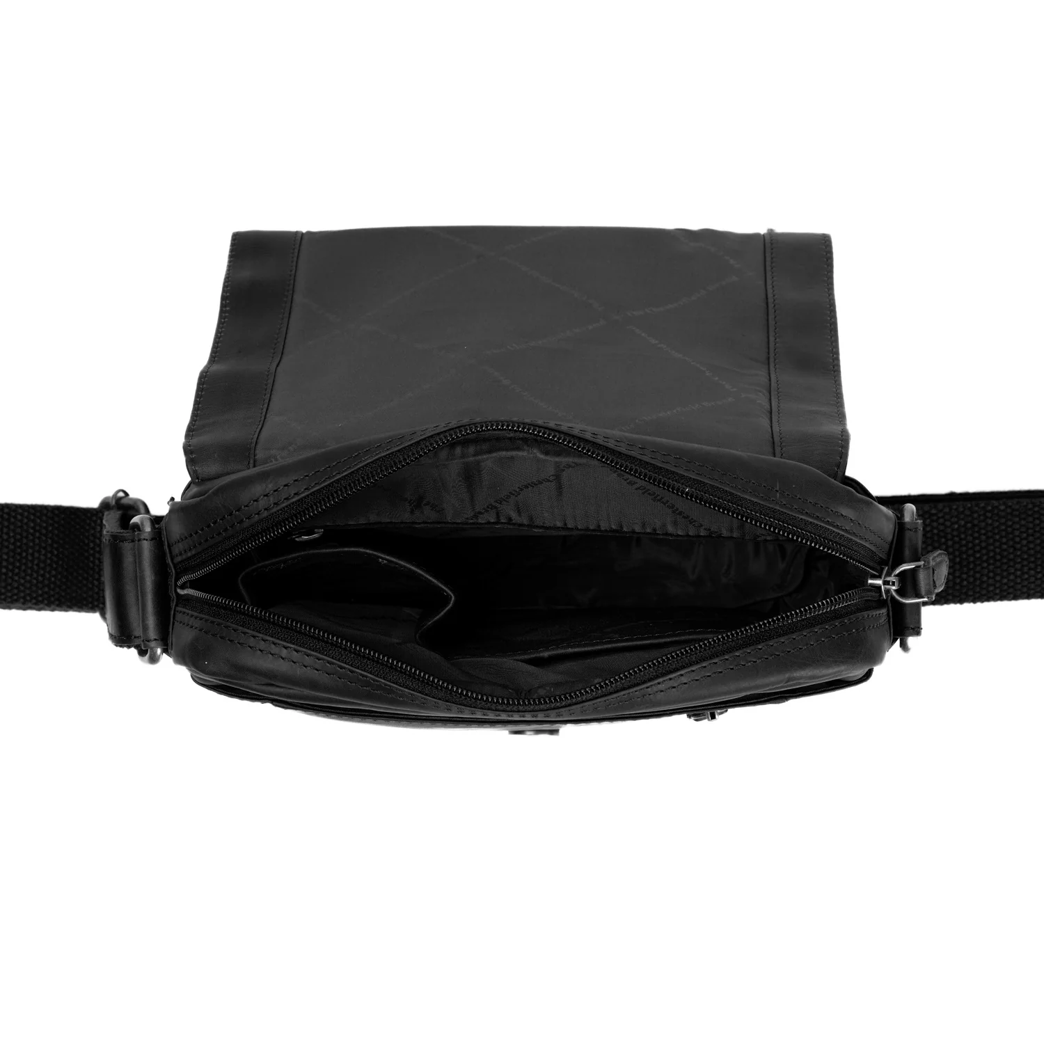 Leather Crossbody Bag Black Remy - Image 3