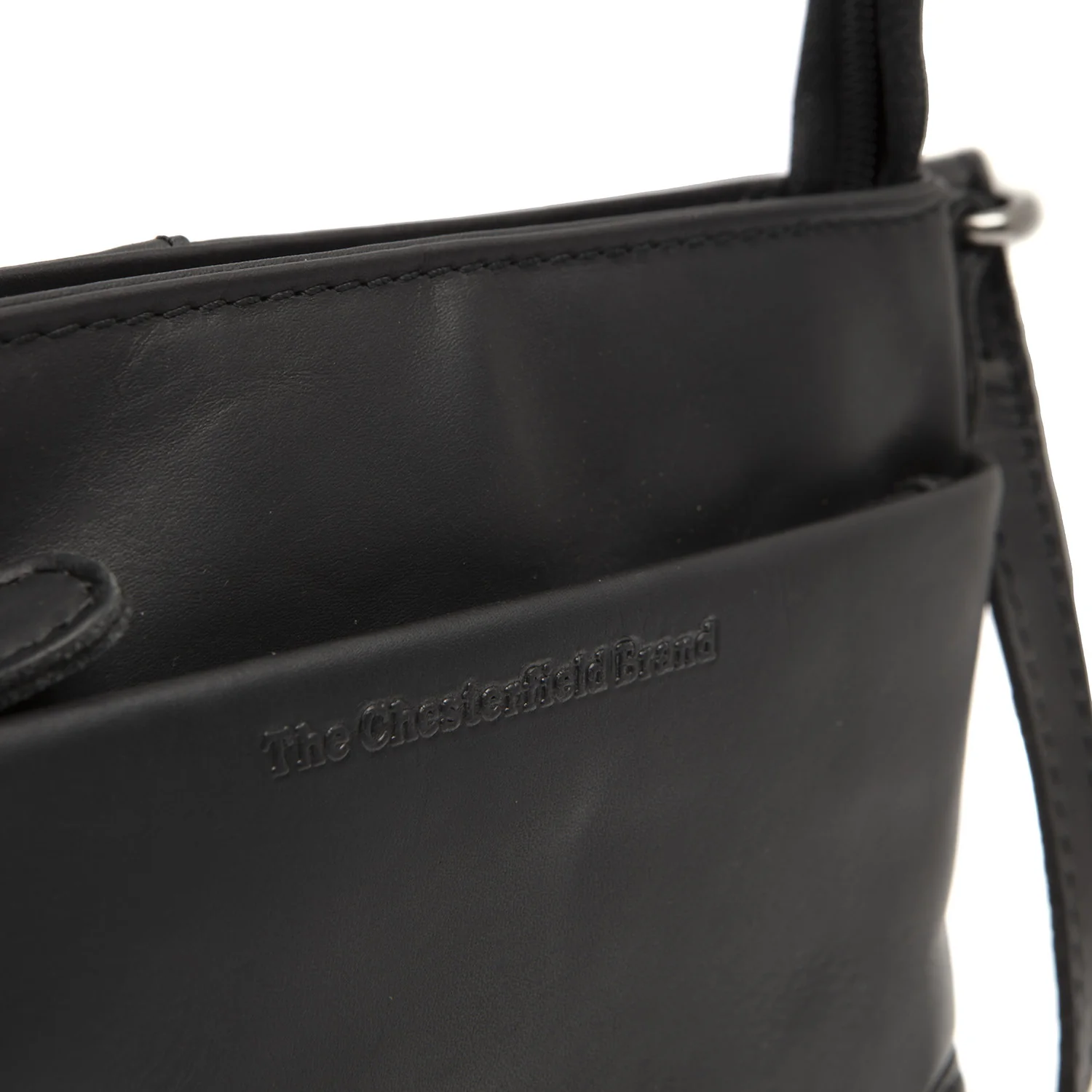 Leather Crossbody Bag Black Salerno - Image 4