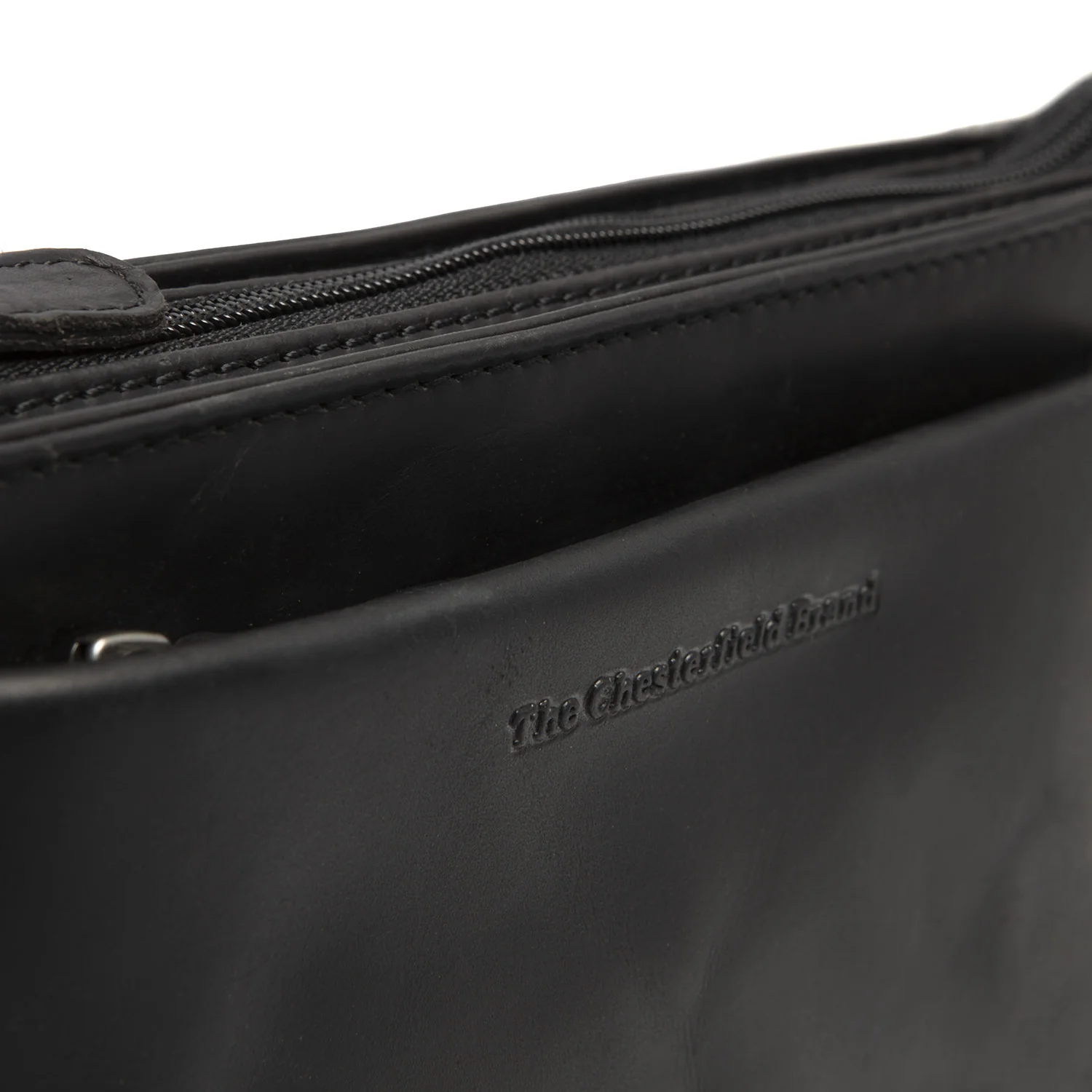 Leather Crossbody Bag Black Southampton - Image 3