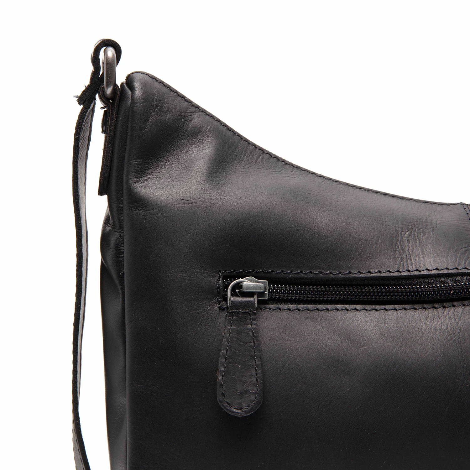 Leather Crossbody Bag Black Valenora - Image 5