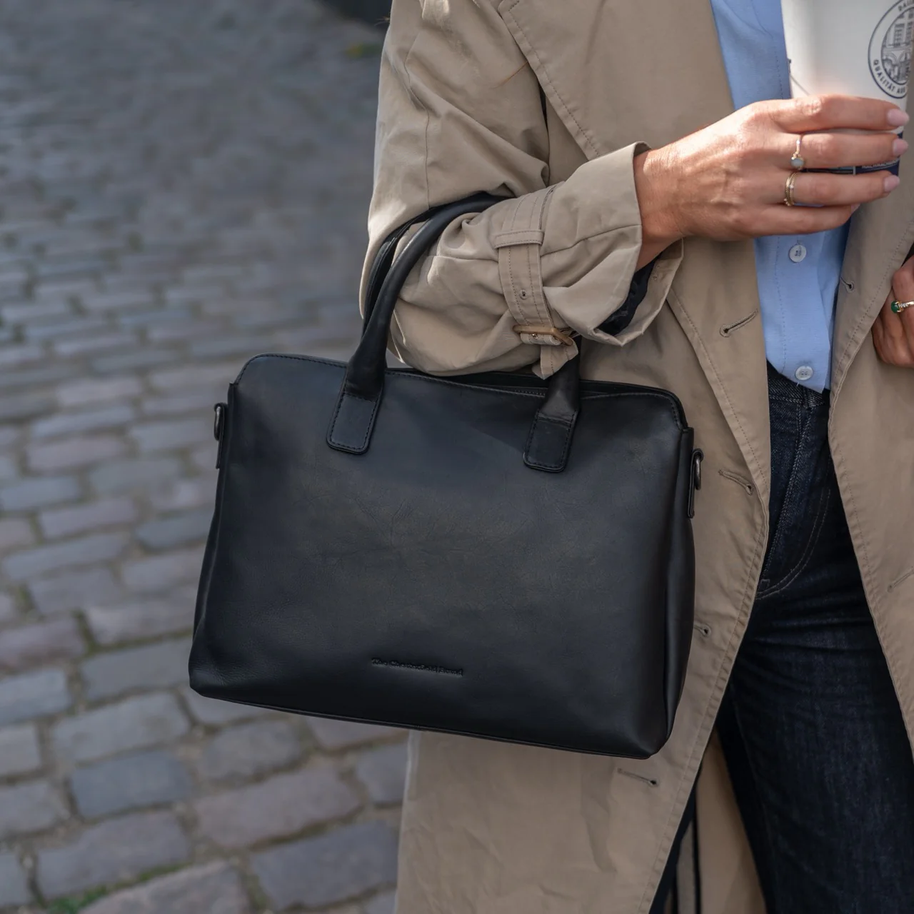 Leather Handbag Black Valmonte - Image 2