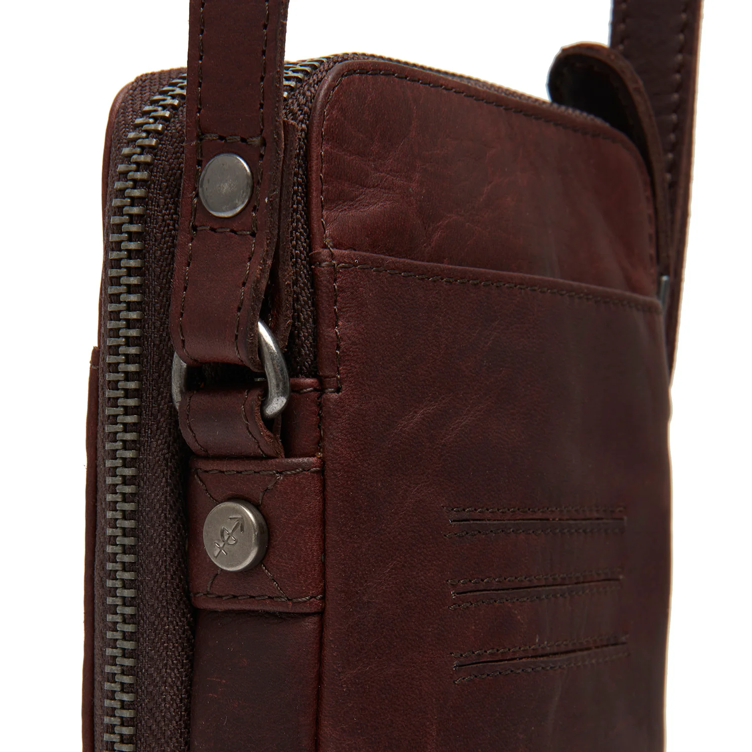 Leather Phone Bag Brown Alesund - Image 3