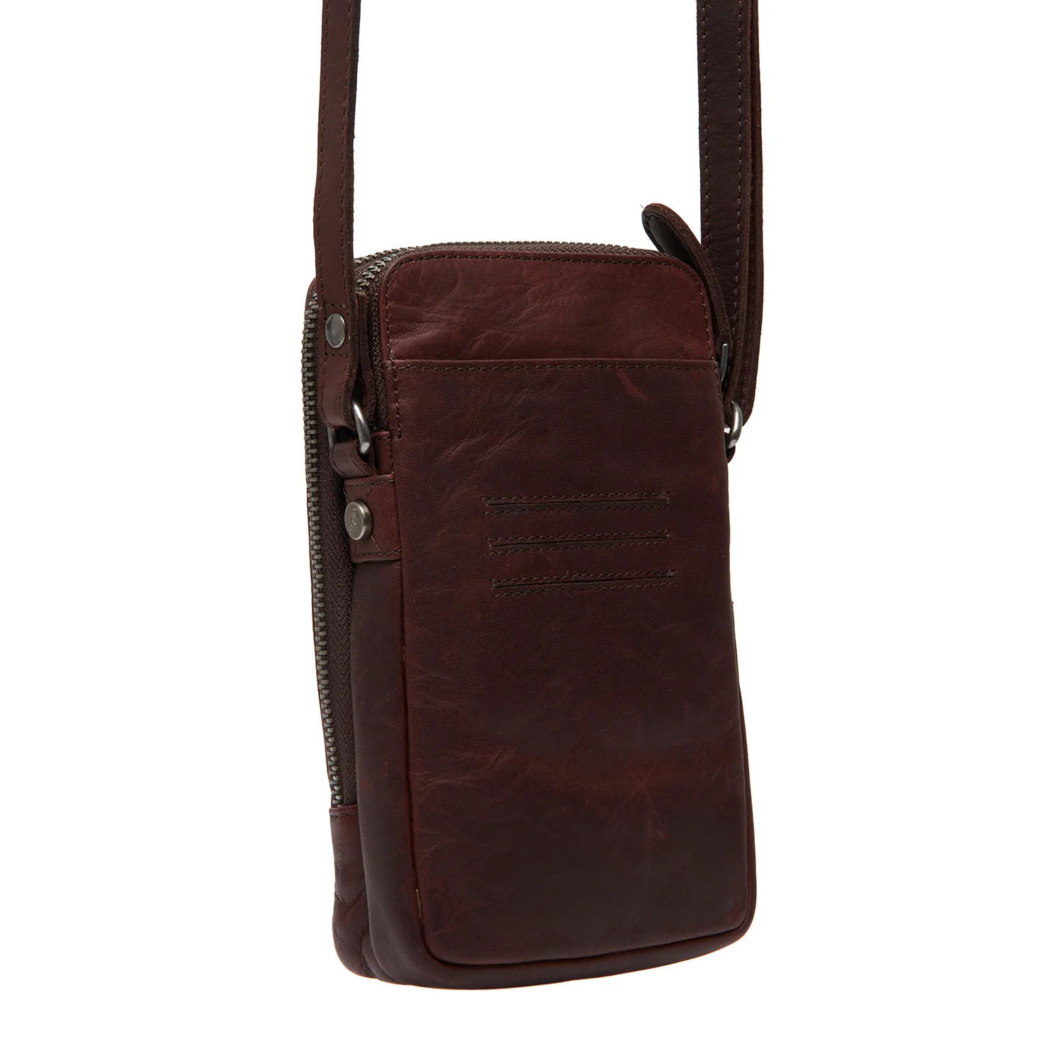 Leather Phone Bag Brown Alesund - Image 7
