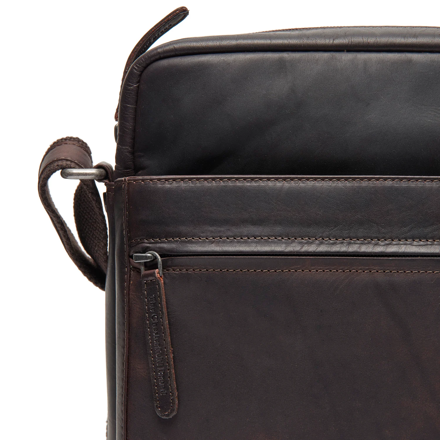 Leather Crossbody Bag Brown Anzora - Image 4