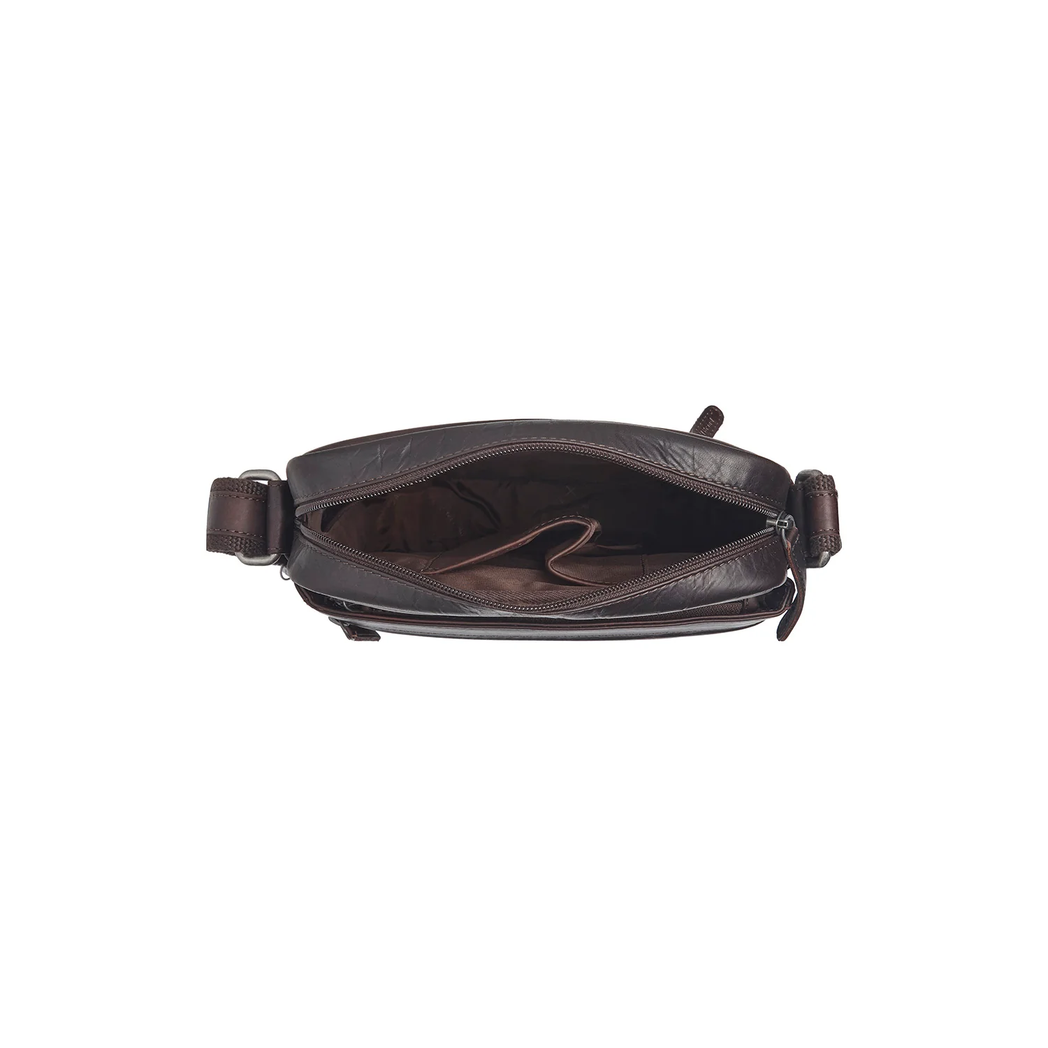 Leather Crossbody Bag Brown Anzora - Image 7