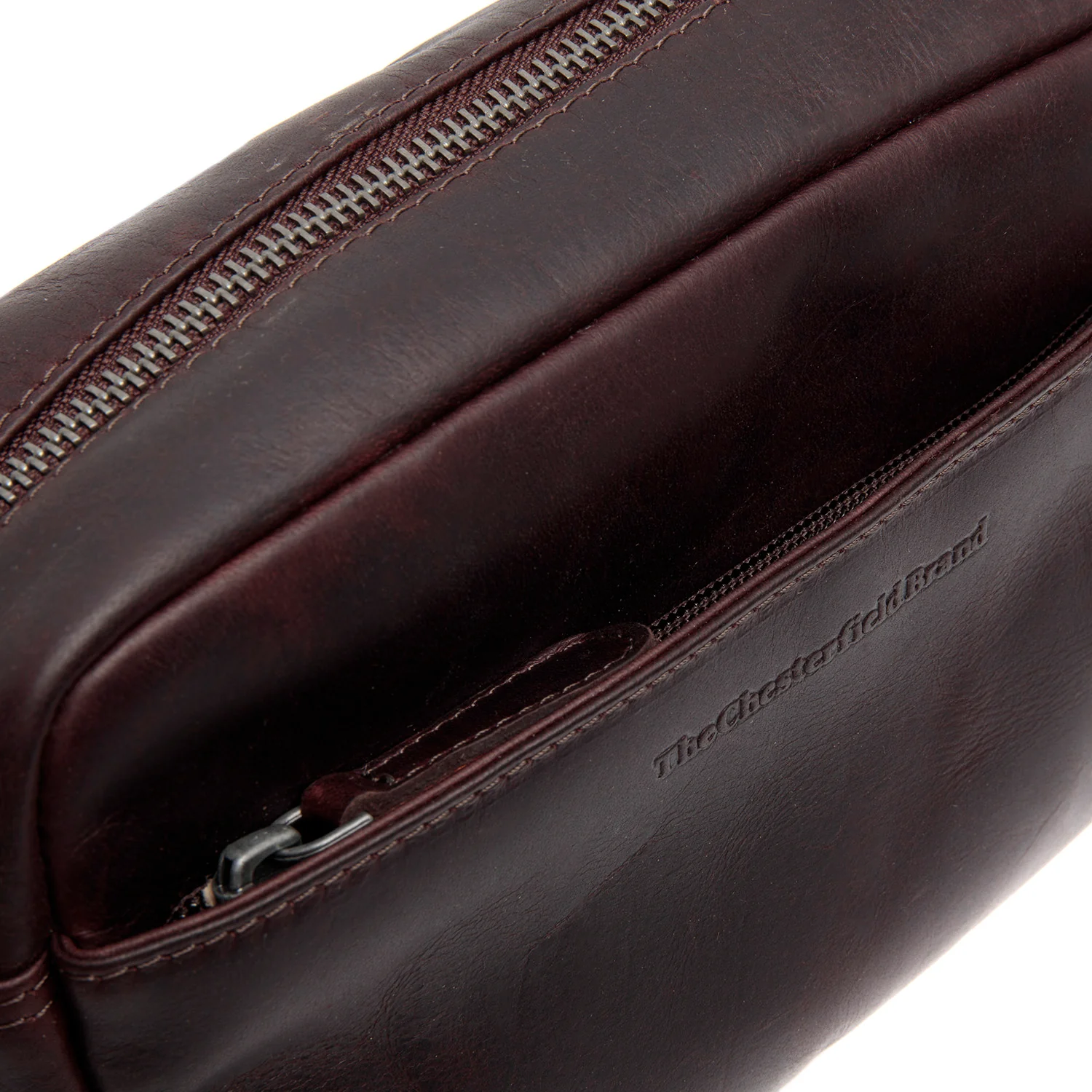 Leather Crossbody Bag Brown Arona - Image 5