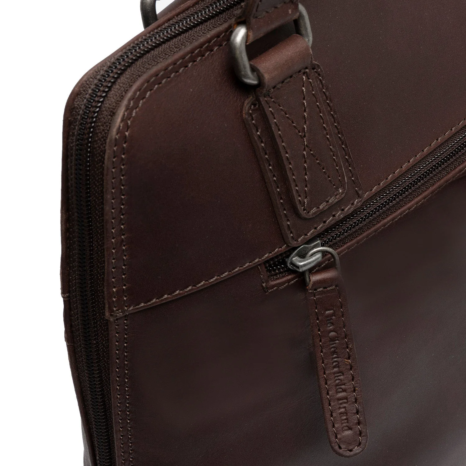 Leather Shoulder Bag Brown Belgrado - Image 5