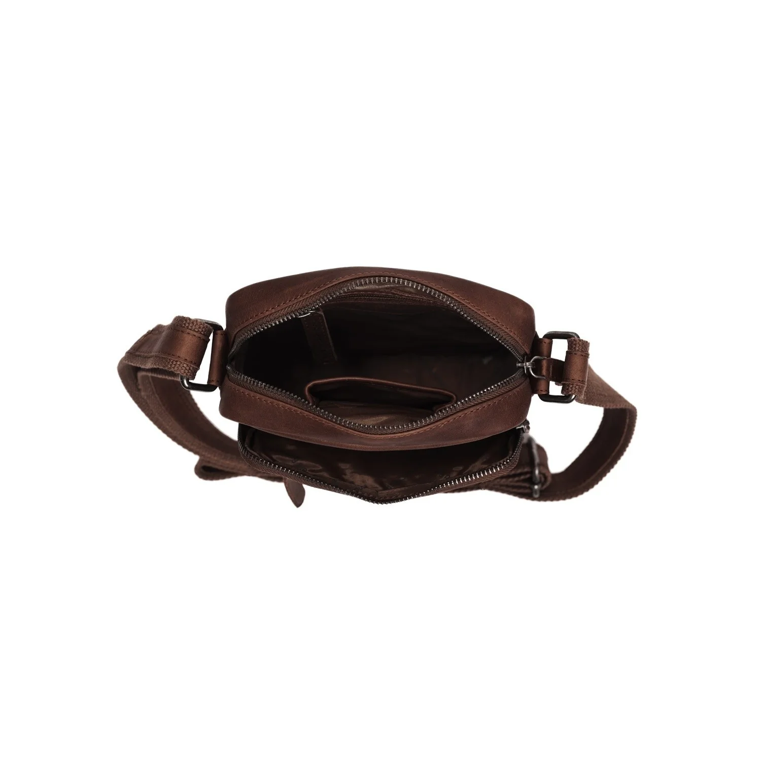 Leather Crossbody Bag Brown Birmingham - Image 4