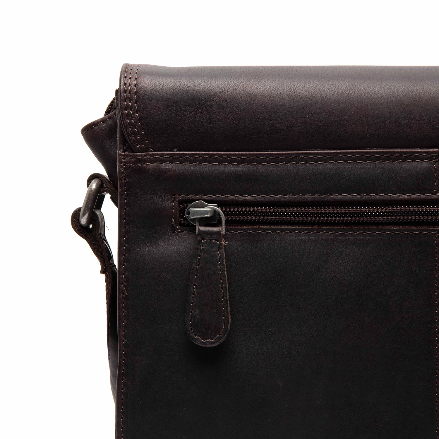 Leather Crossbody Bag Brown Lunor - Image 3