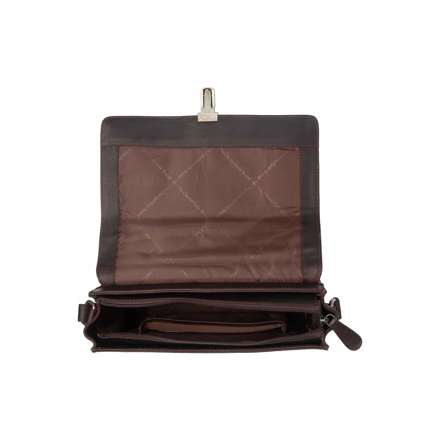 Leather Crossbody Bag Brown Lunor - Image 5
