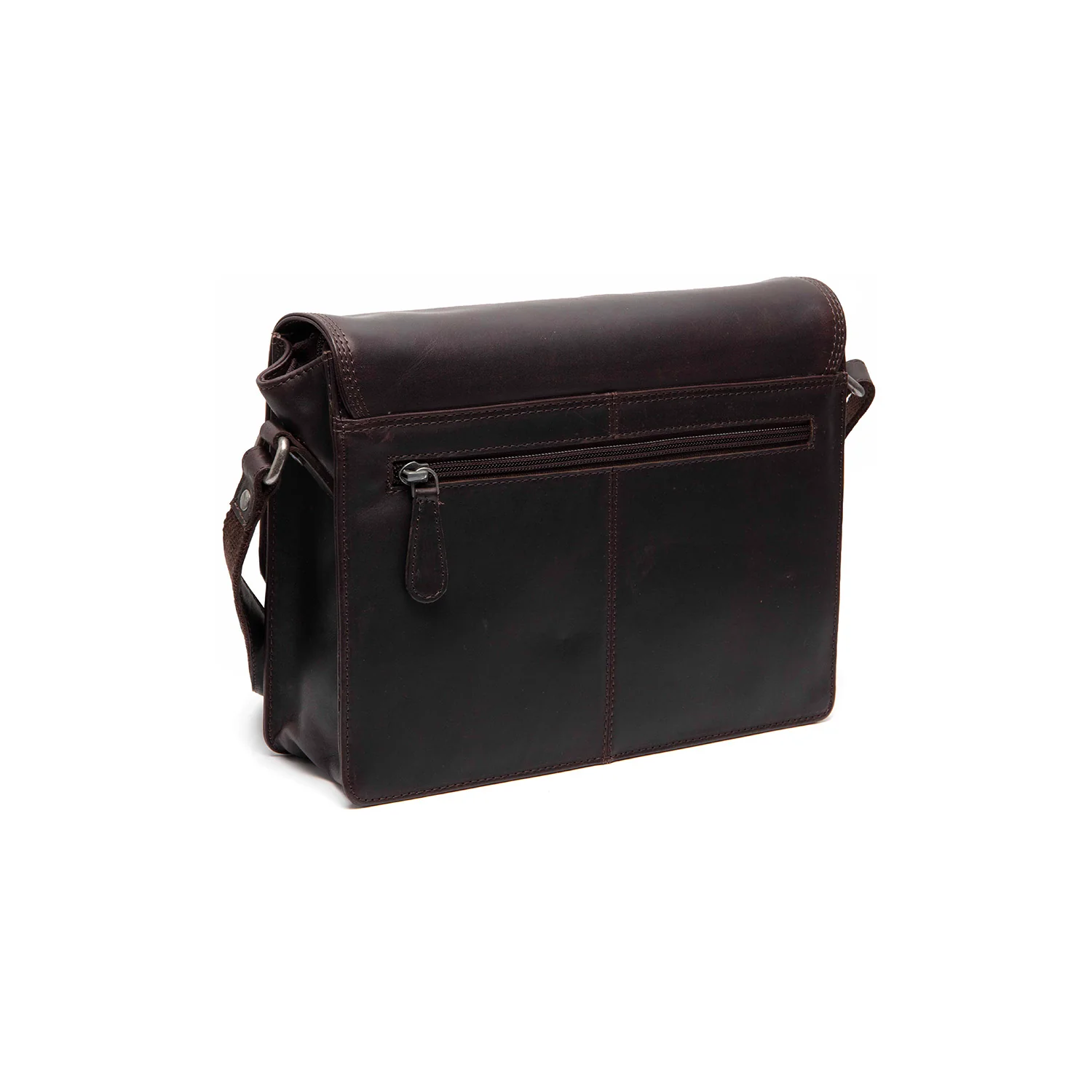 Leather Crossbody Bag Brown Lunor - Image 6
