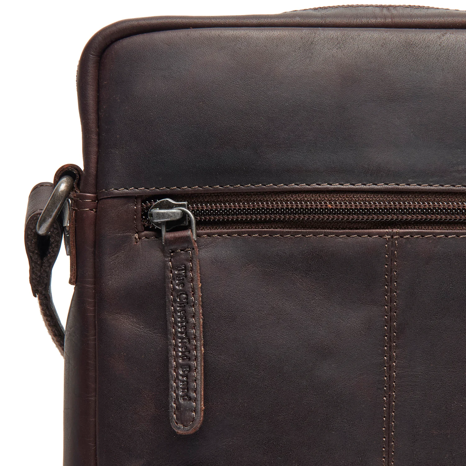 Leather Crossbody Bag Brown Montira - Image 4