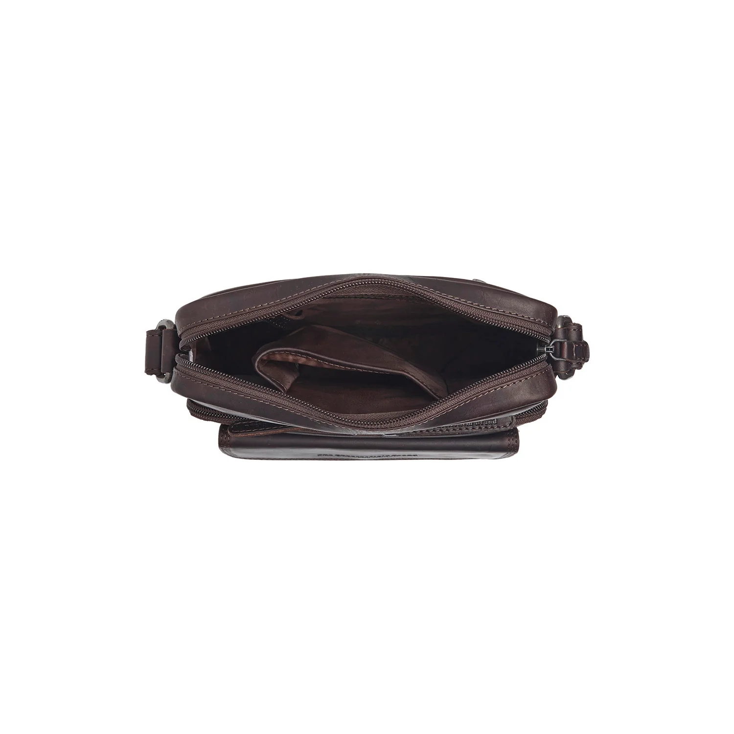 Leather Crossbody Bag Brown Montira - Image 6