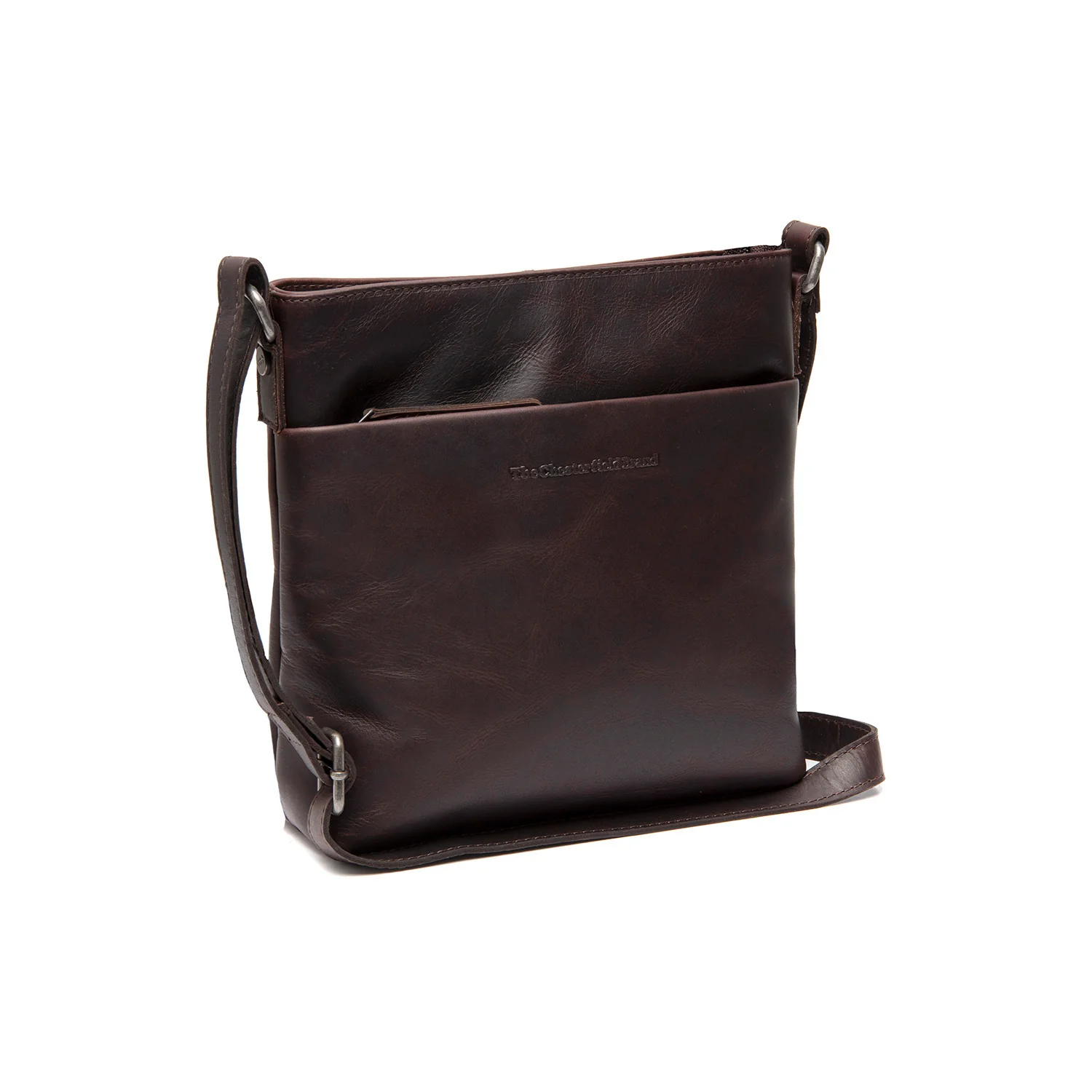Leather Crossbody Bag Brown Navene