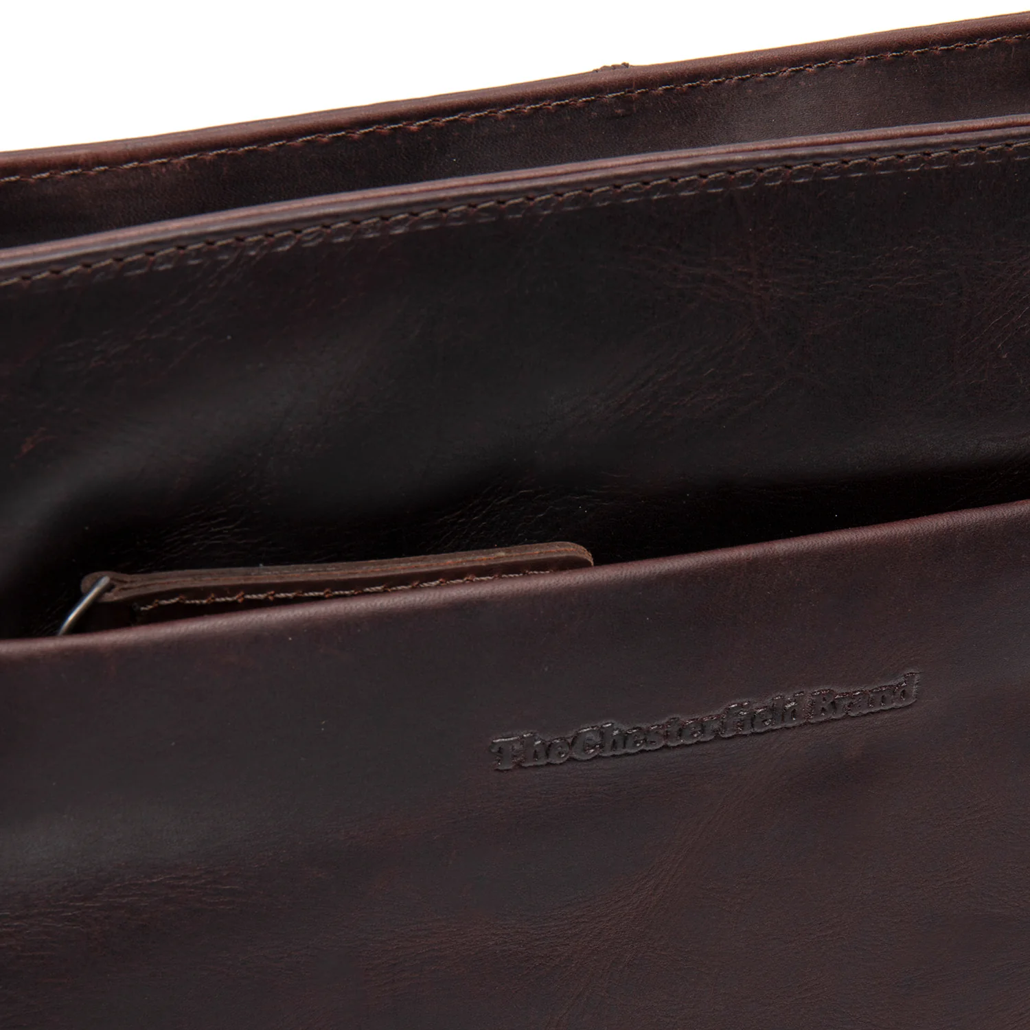 Leather Crossbody Bag Brown Navene - Image 2