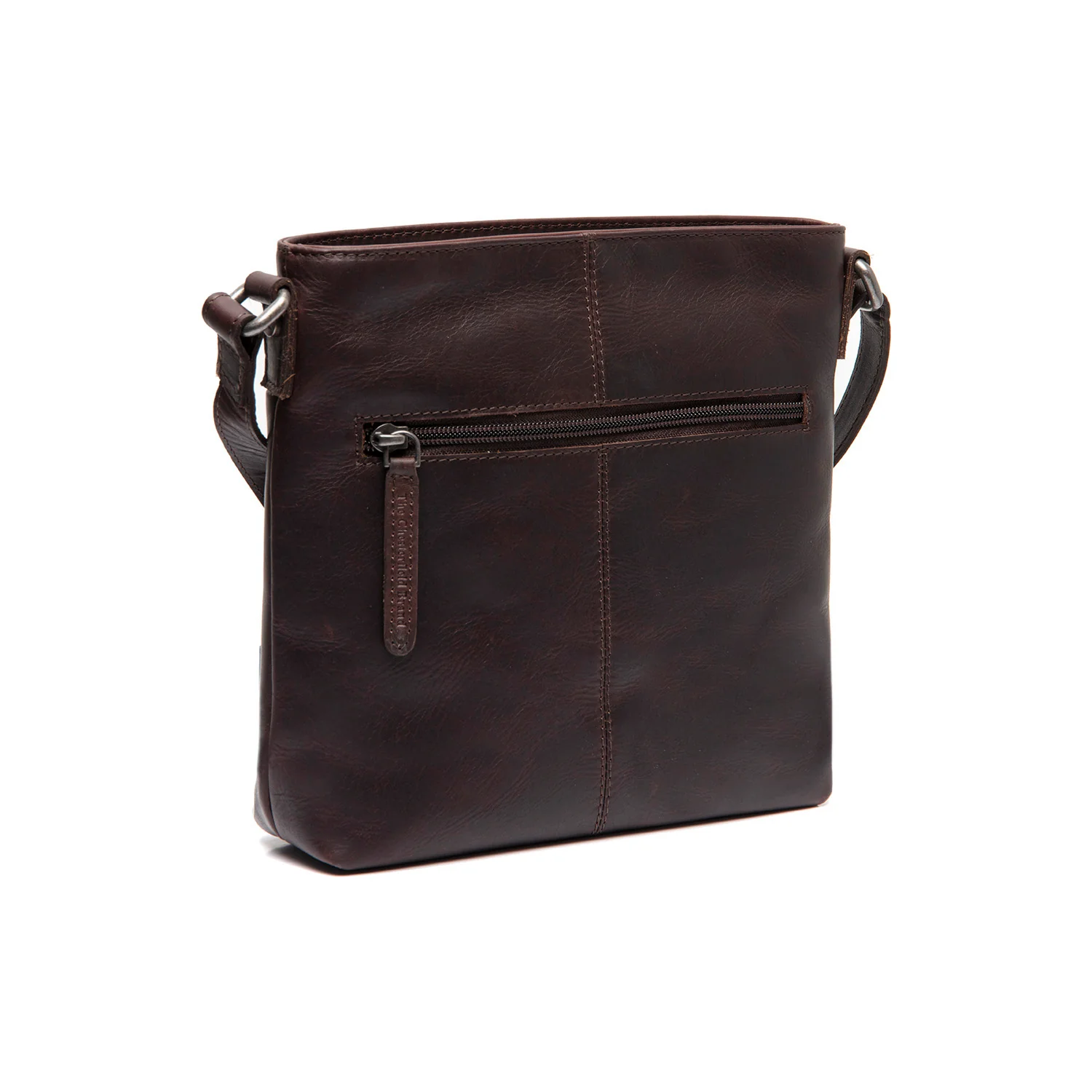 Leather Crossbody Bag Brown Navene - Image 6