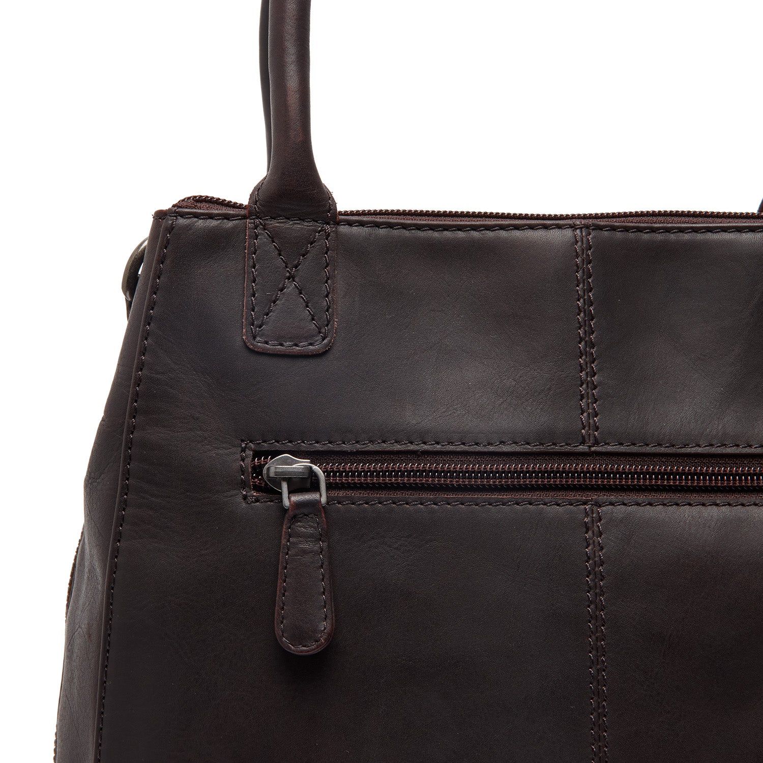 Leather Handbag Brown Solvin - Image 3