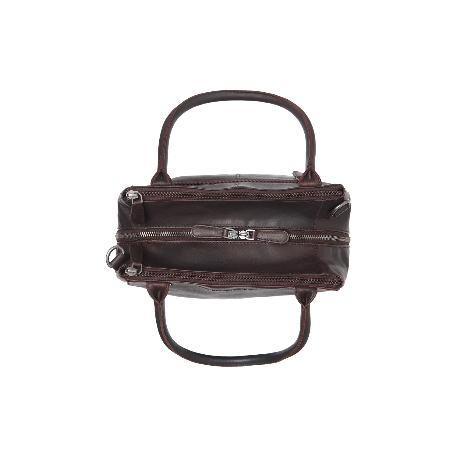 Leather Handbag Brown Solvin - Image 4