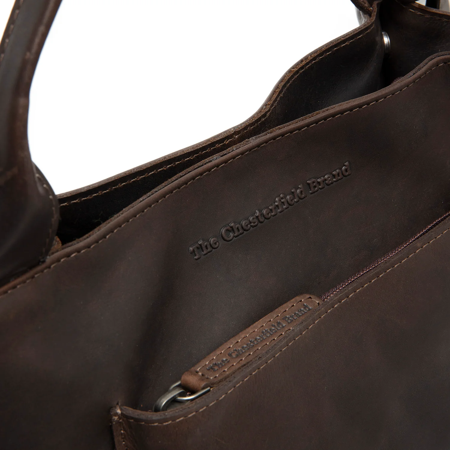 Leather Handbag Brown Tenara - Image 2