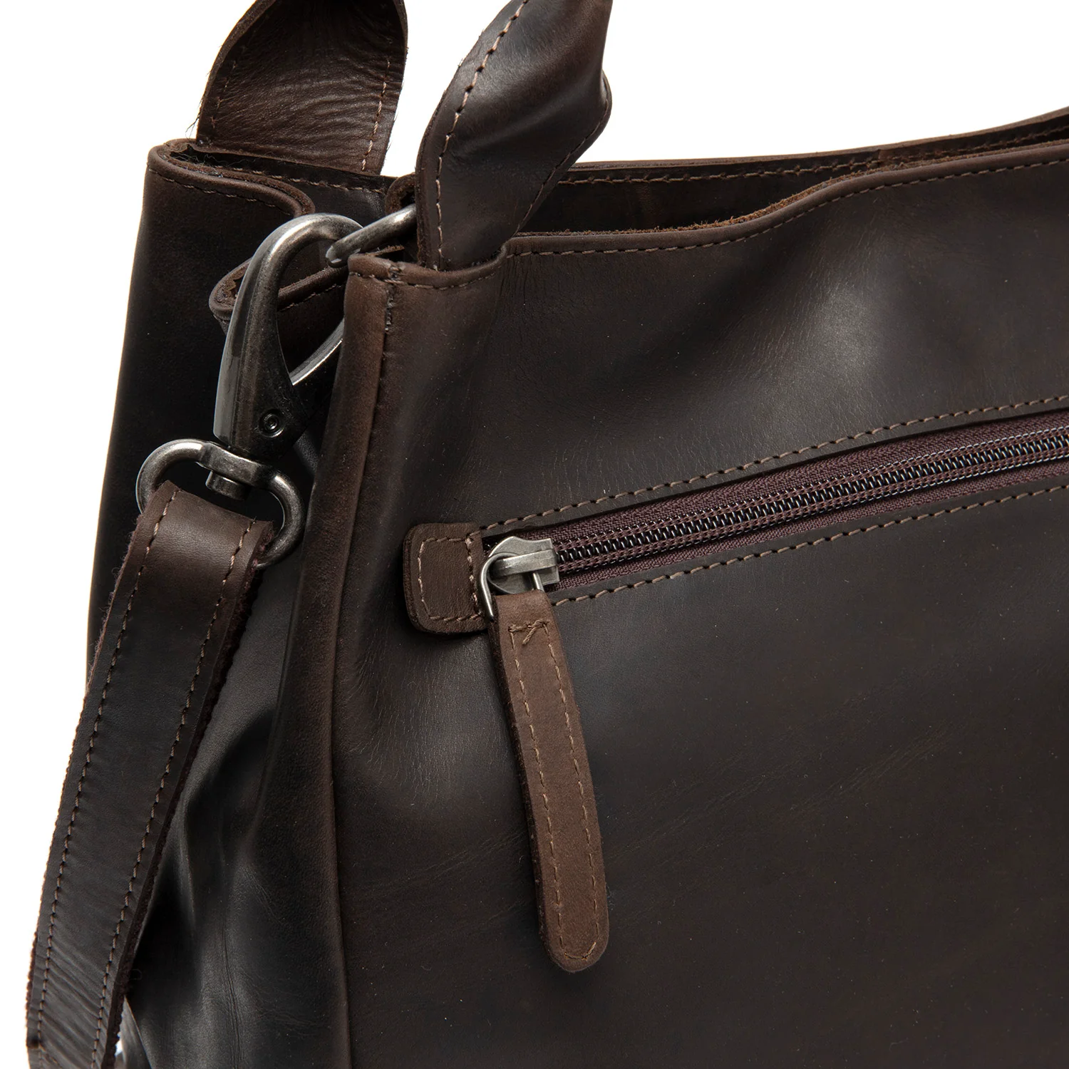 Leather Handbag Brown Tenara - Image 3