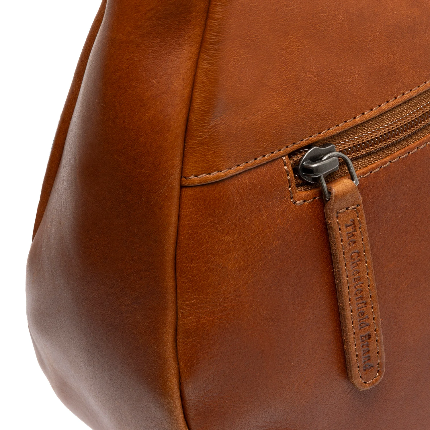 Leather Shoulder Bag Cognac Alexandria - Image 7