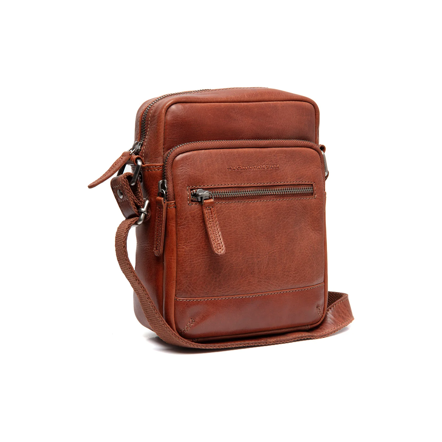 Leather Crossbody Bag Cognac Amantea