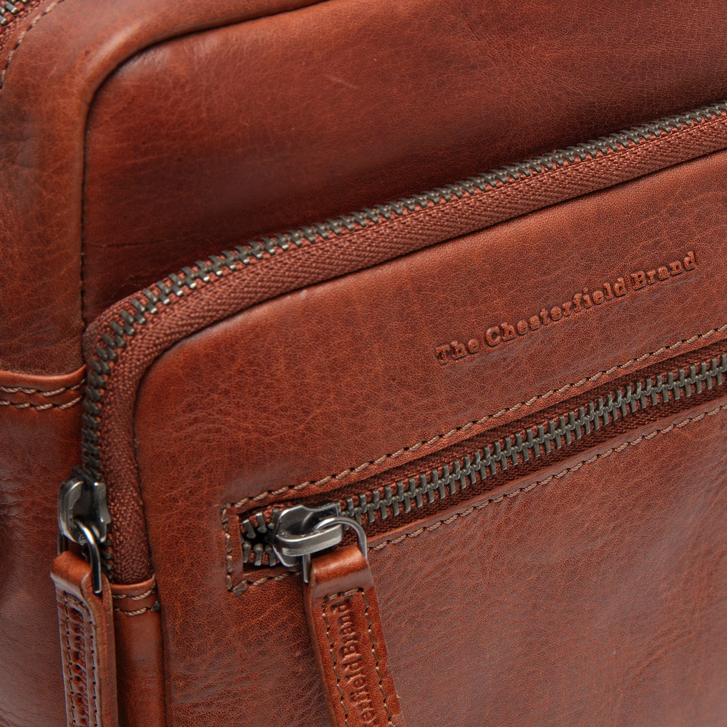 Leather Crossbody Bag Cognac Amantea - Image 3
