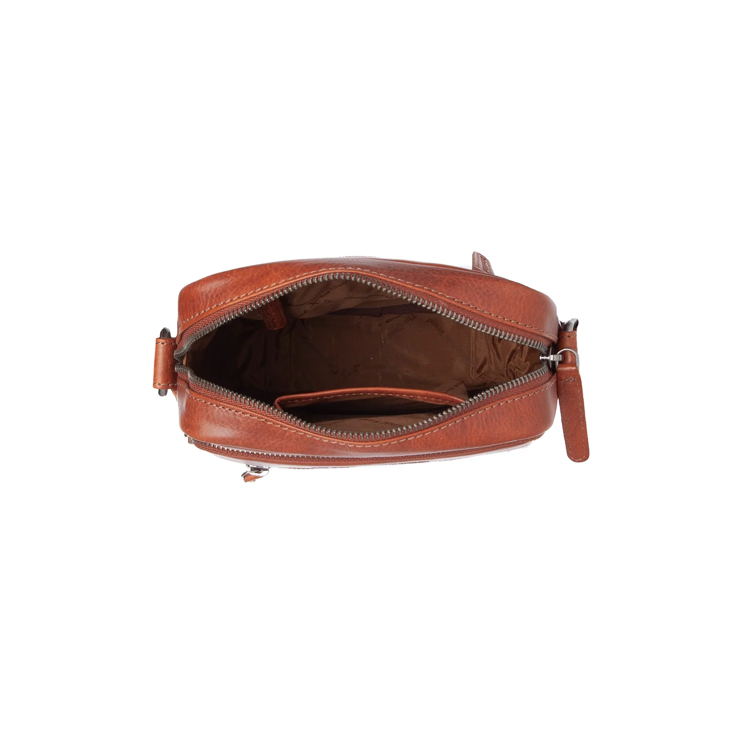 Leather Crossbody Bag Cognac Amantea - Image 5