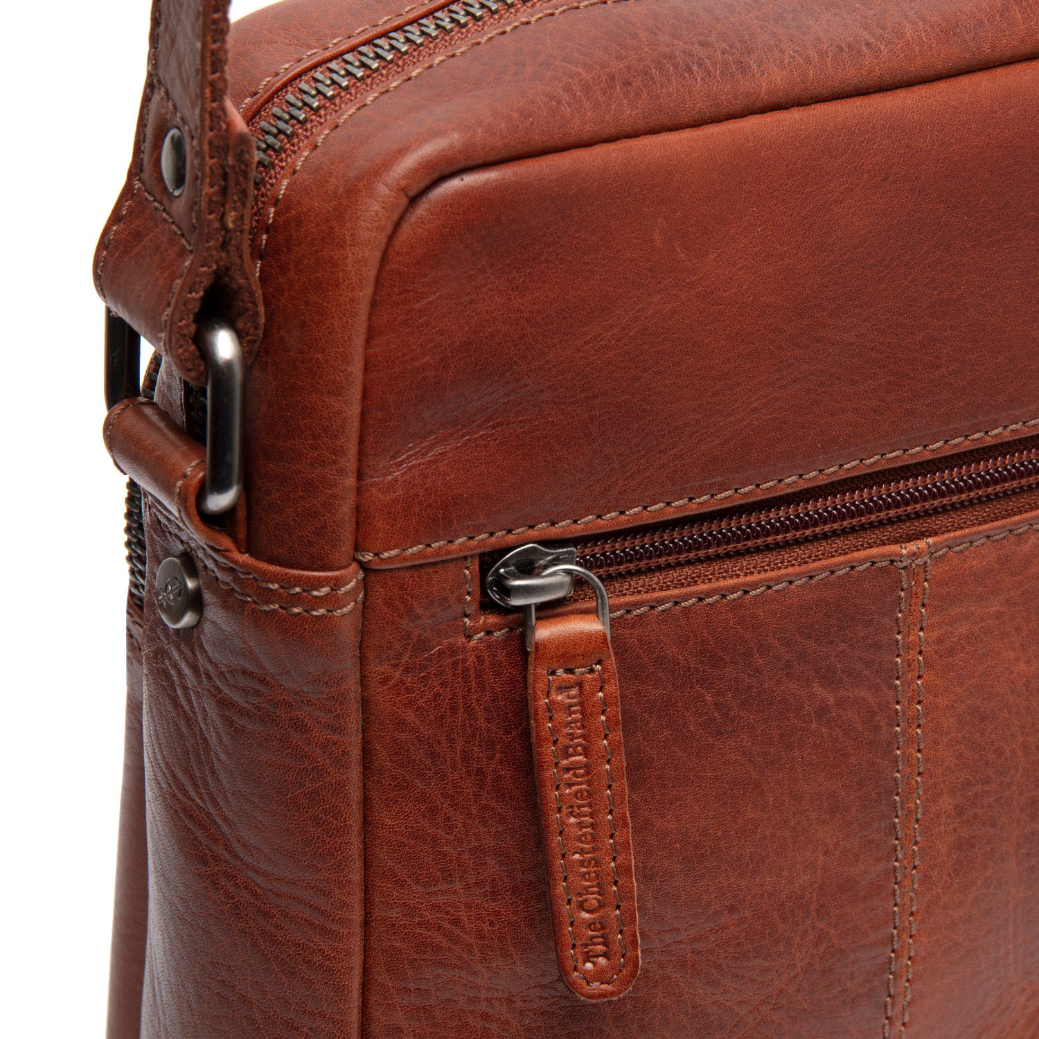 Leather Crossbody Bag Cognac Amantea - Image 6