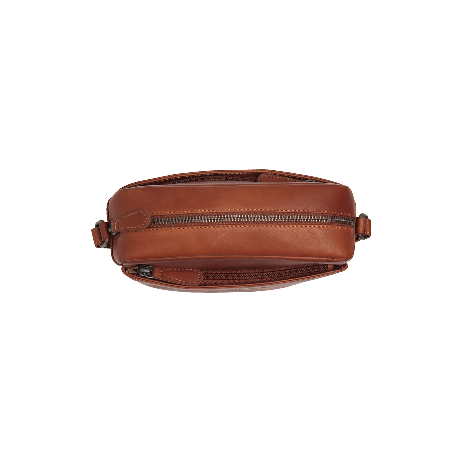 Leather Crossbody Bag Cognac Arona - Image 3