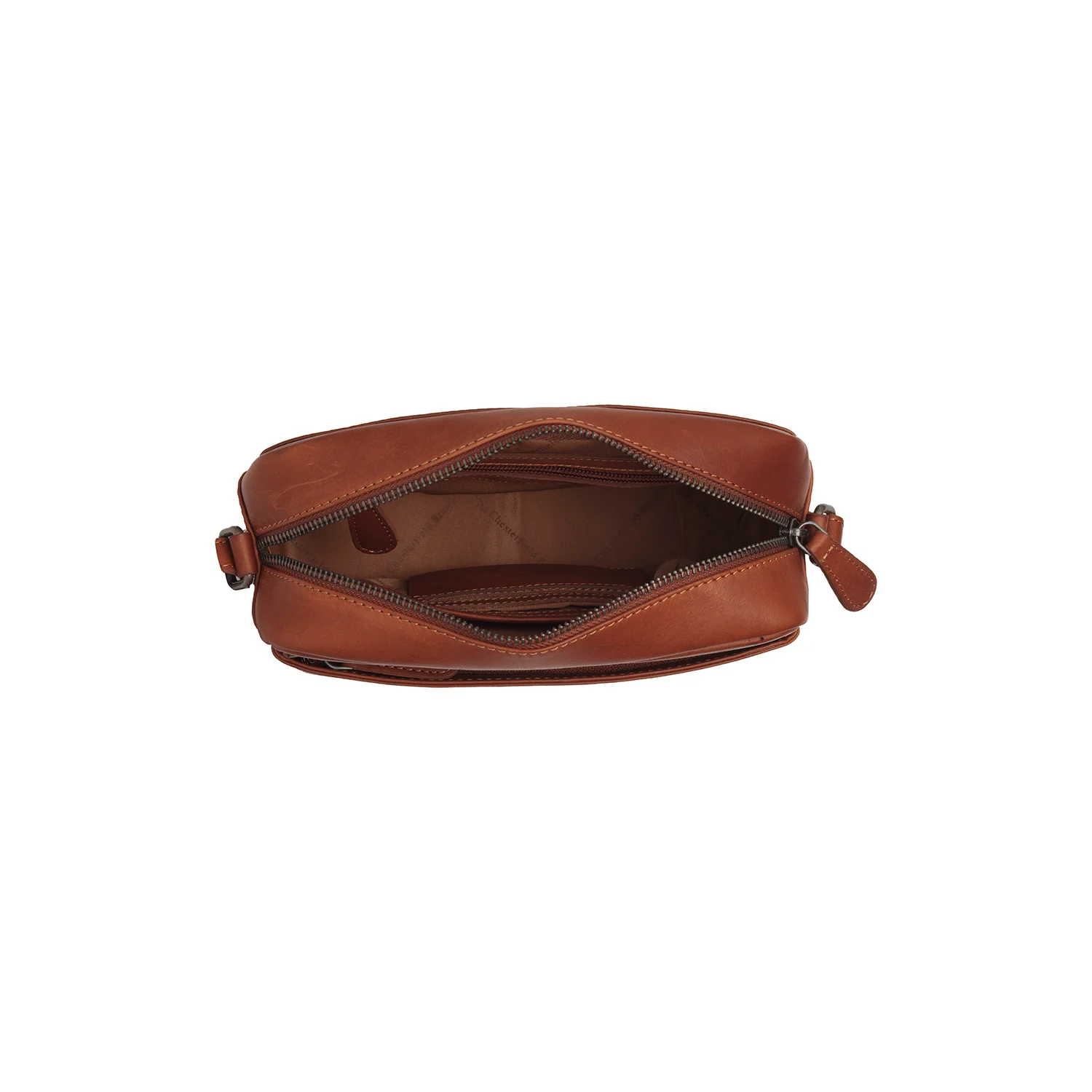Leather Crossbody Bag Cognac Arona - Image 4