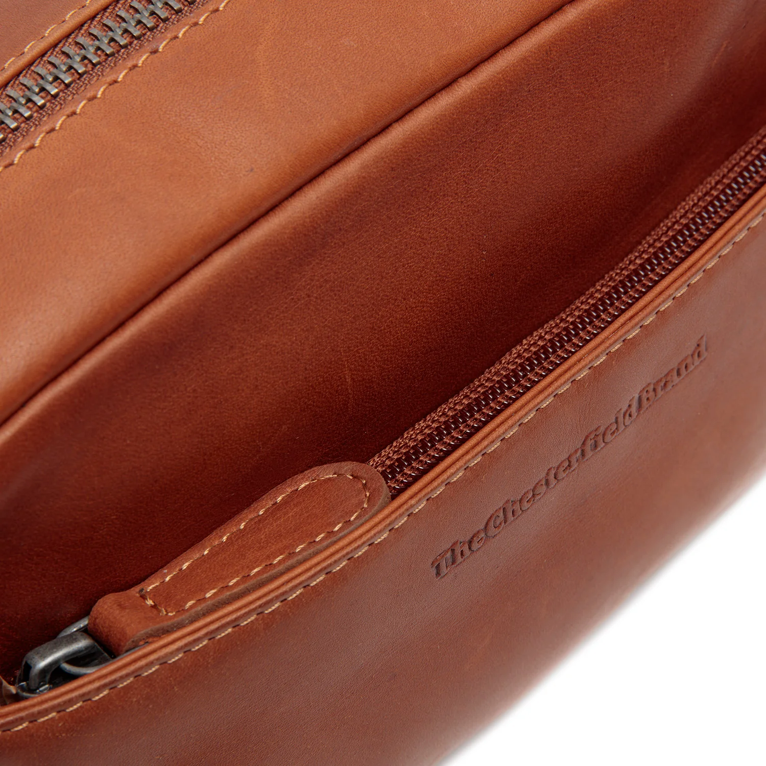 Leather Crossbody Bag Cognac Arona - Image 5