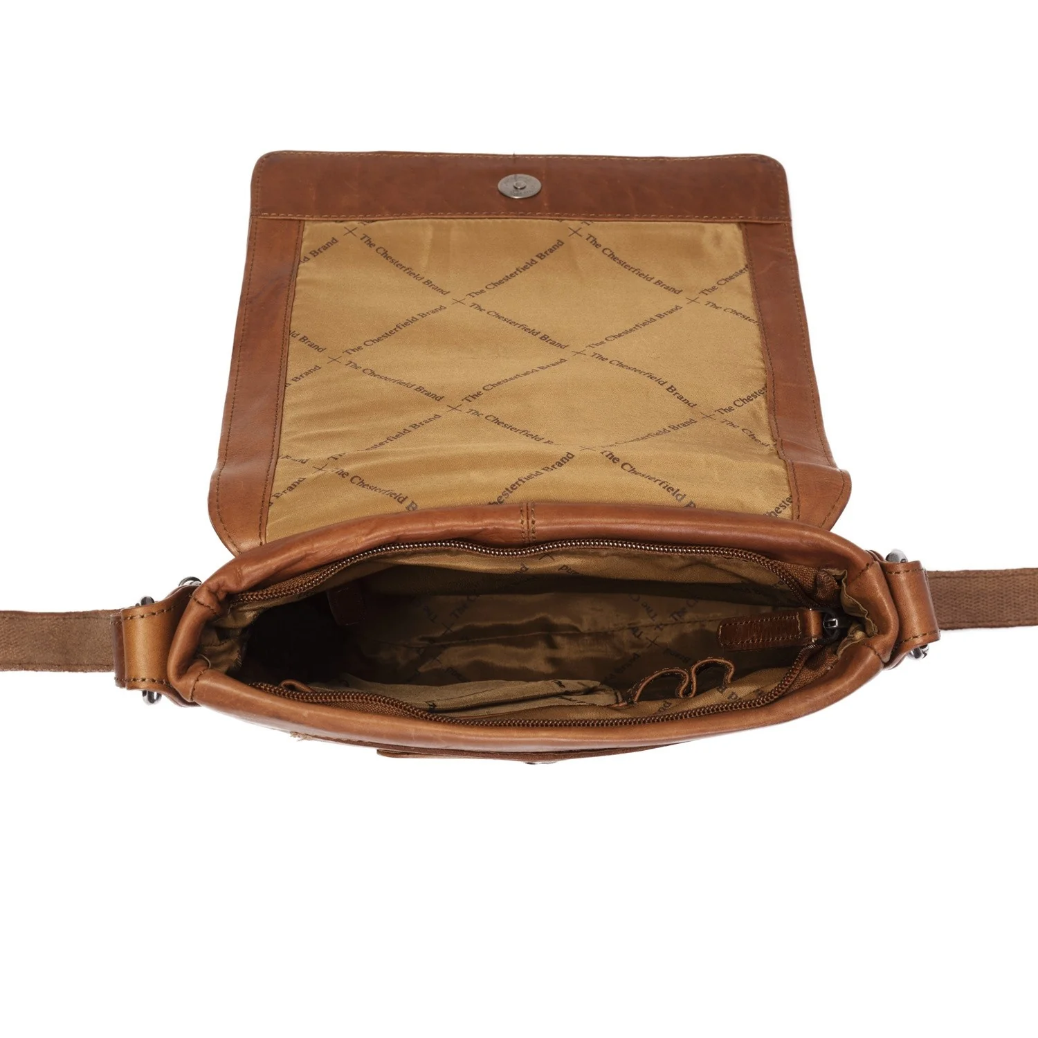 Leather Crossbody Bag Cognac Bodin - Image 2
