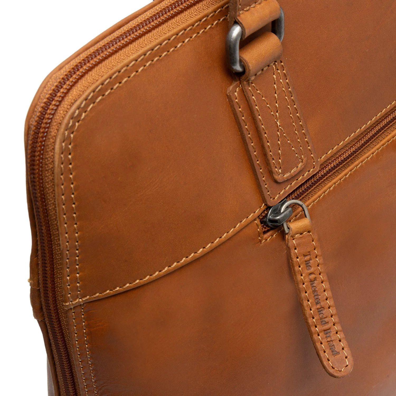 Leather Shoulder Bag Cognac Branson - Image 6