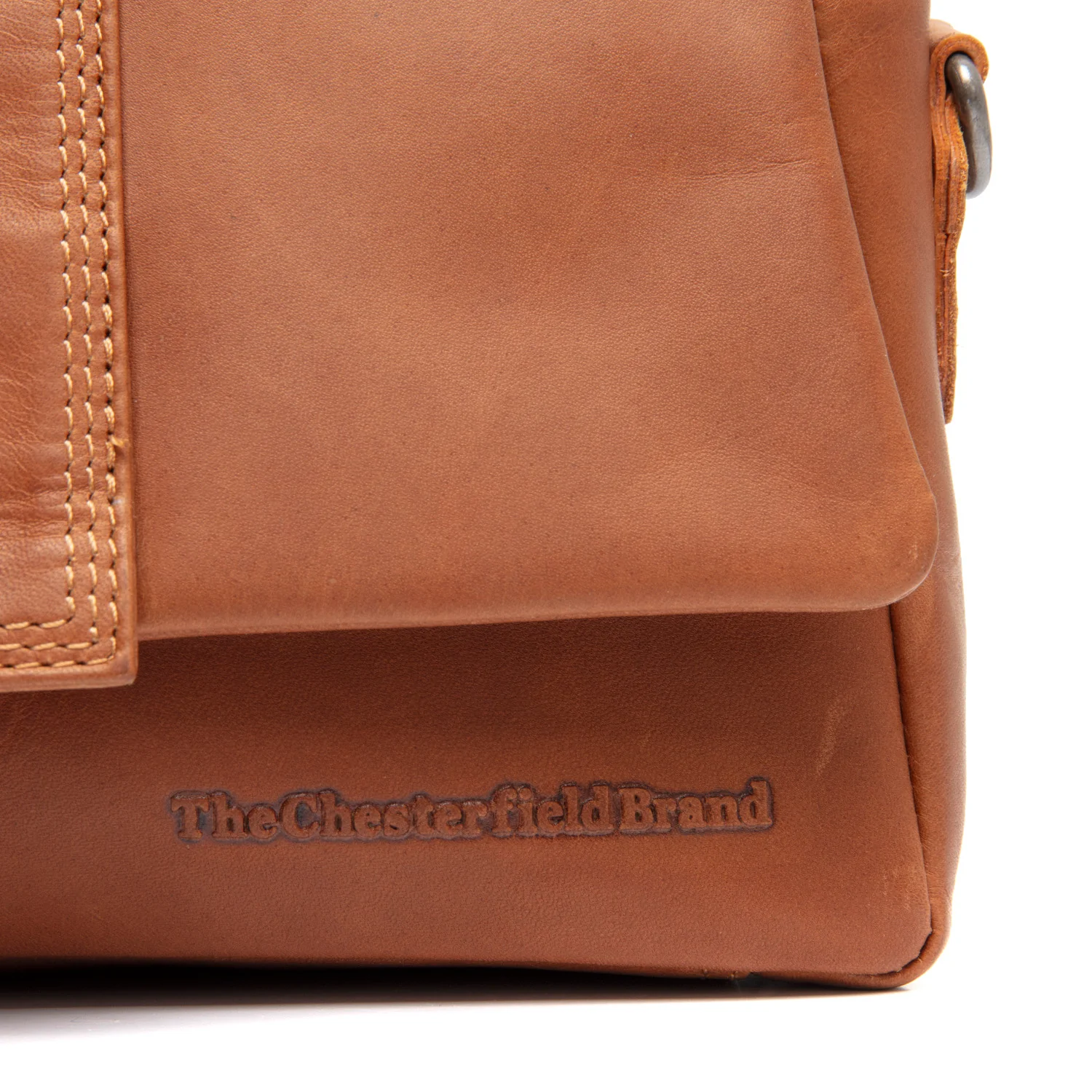 Leather Shoulder Bag Cognac Clifden - Image 3