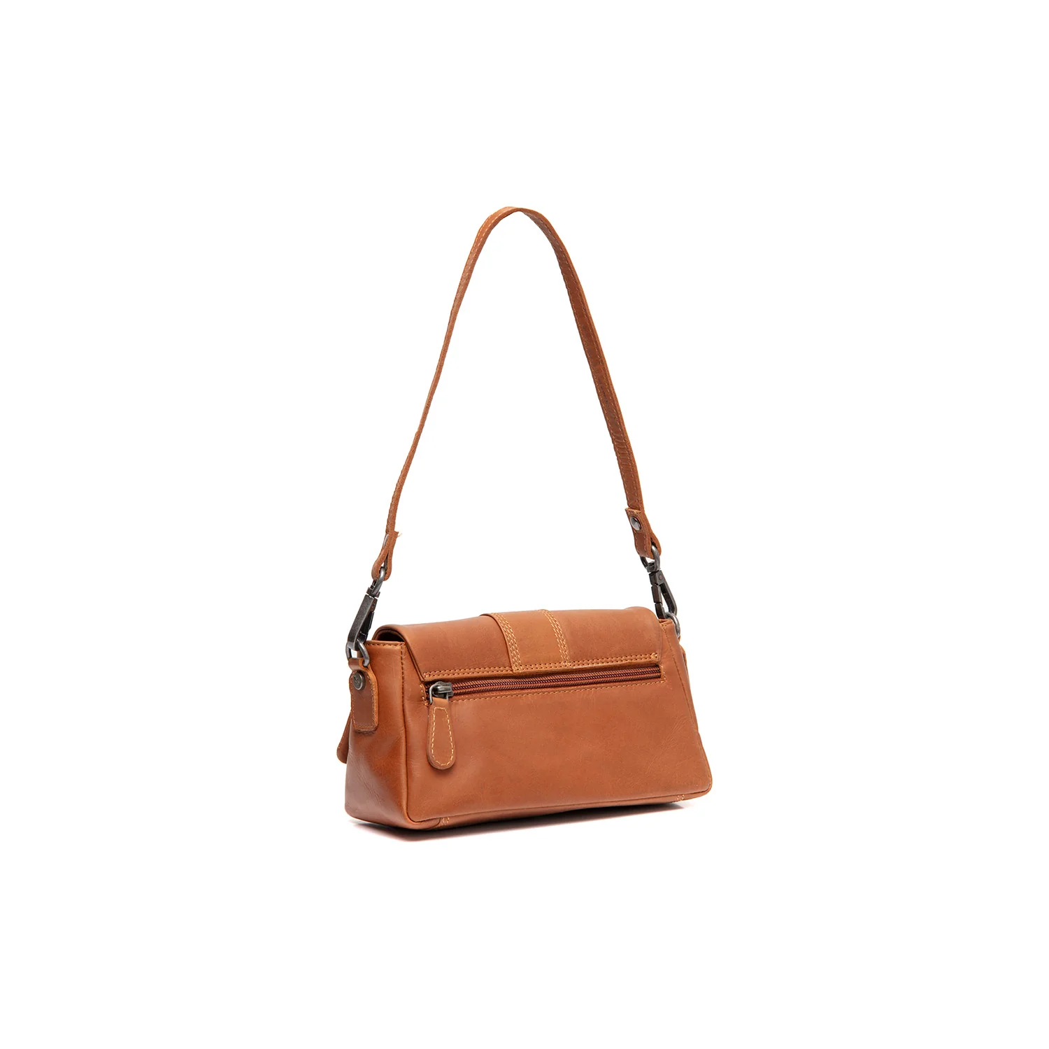 Leather Shoulder Bag Cognac Clifden - Image 7