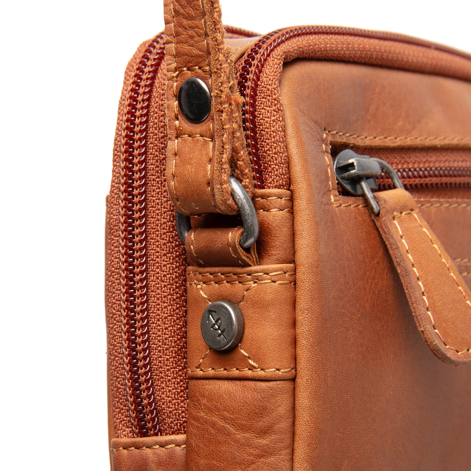 Leather Crossbody Bag Cognac Ellon - Image 5