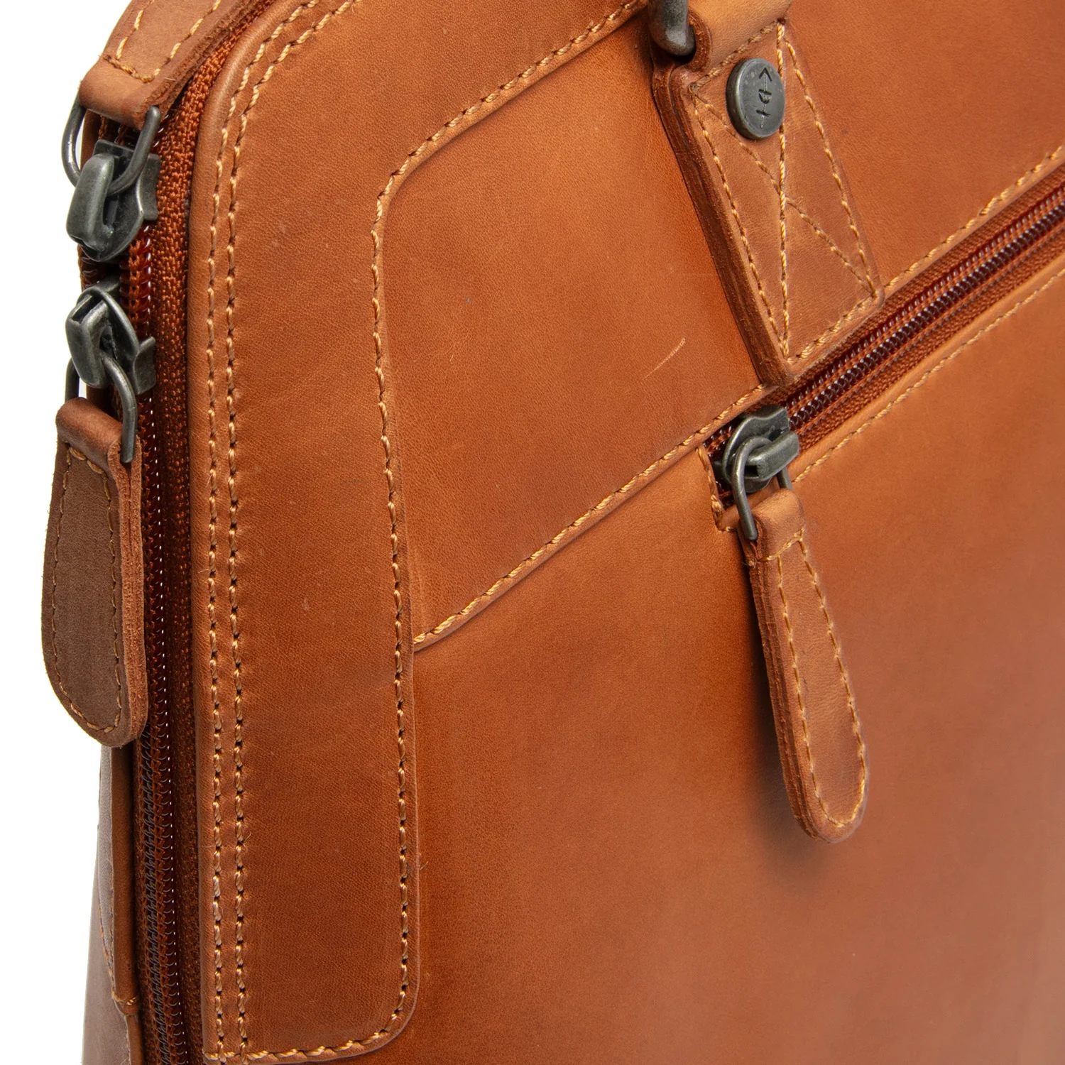 Leather Shoulder Bag Cognac Elvar - Image 5