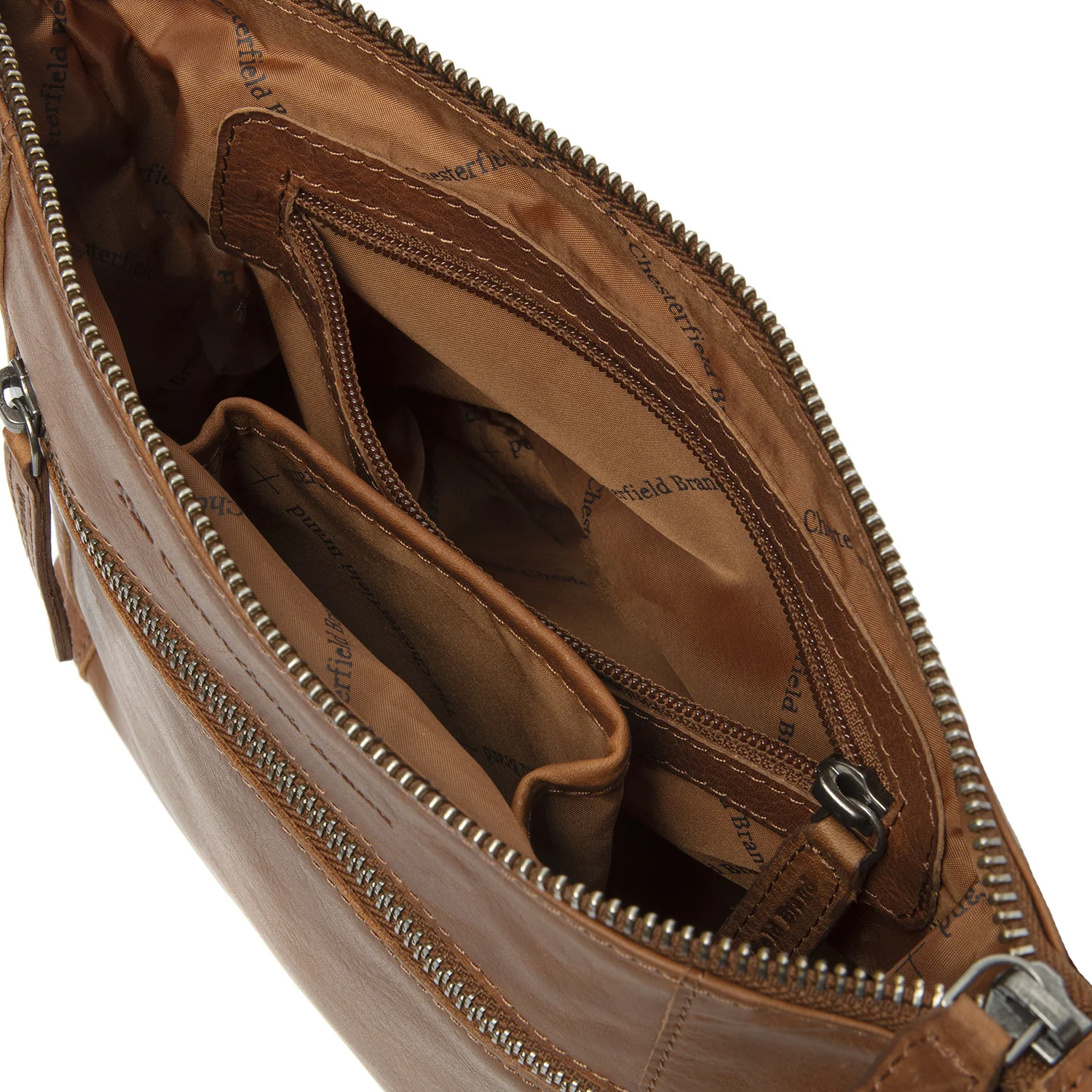 Leather Crossbody Bag Cognac Faro - Image 4