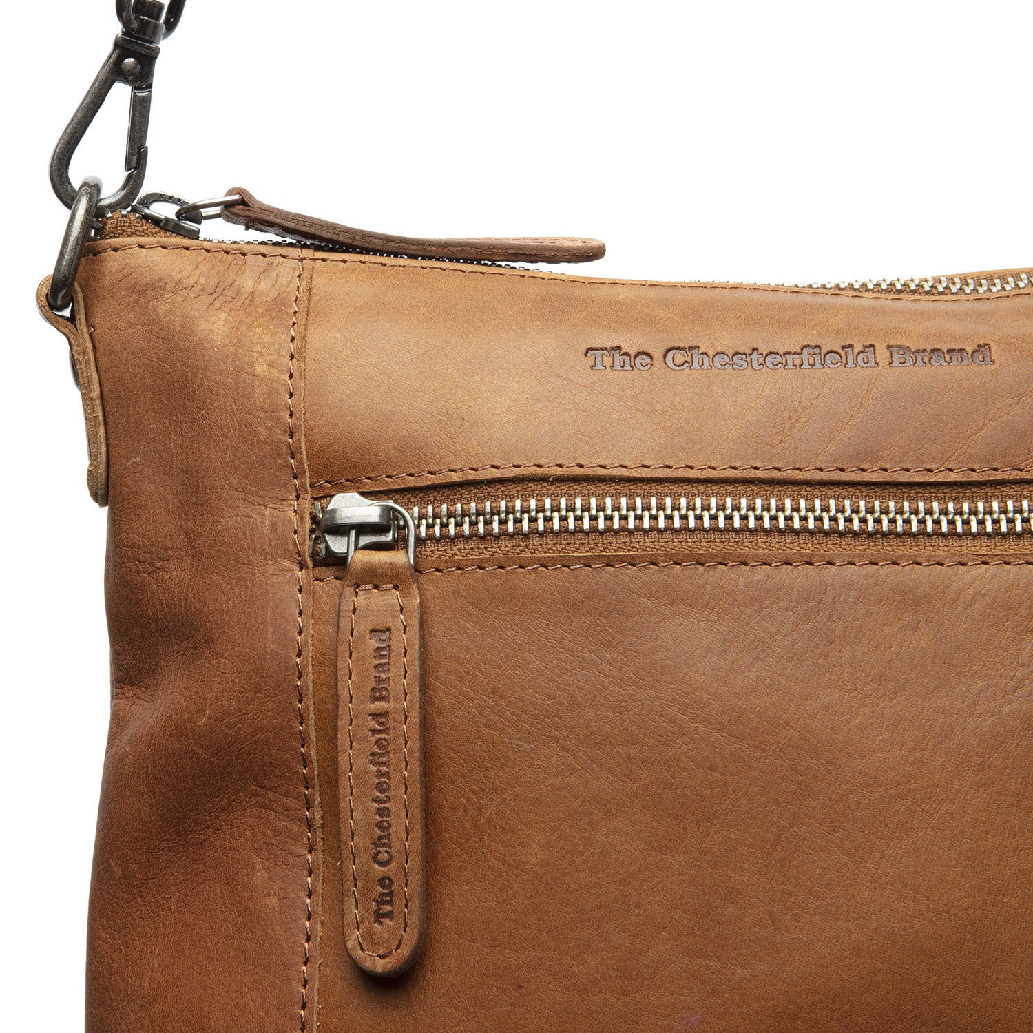Leather Crossbody Bag Cognac Faro - Image 5