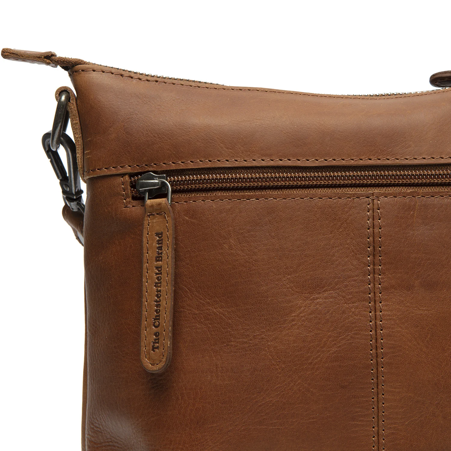 Leather Crossbody Bag Cognac Faro - Image 6